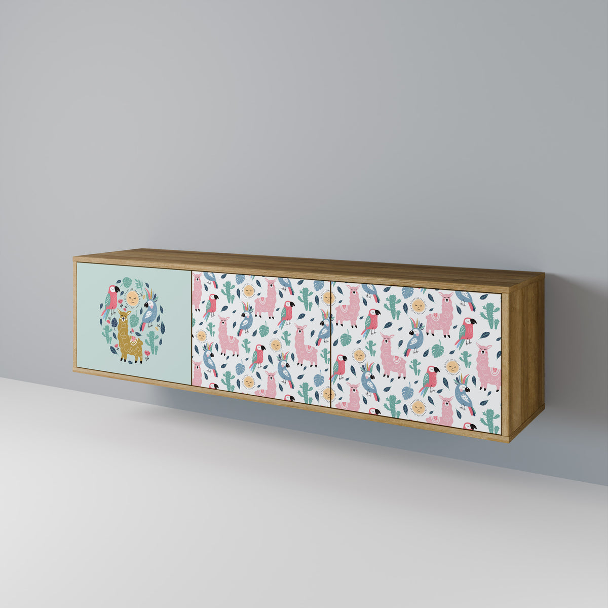 COLORFUL ALPACAS 3-türiges TV-Lowboard