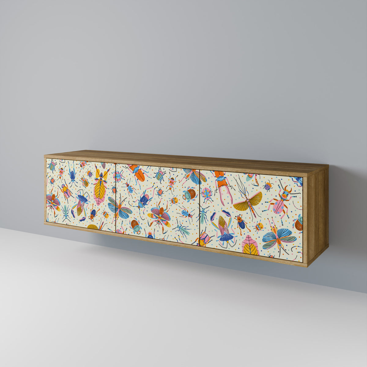 COLORFUL INSECTS 3-türiges TV-Lowboard