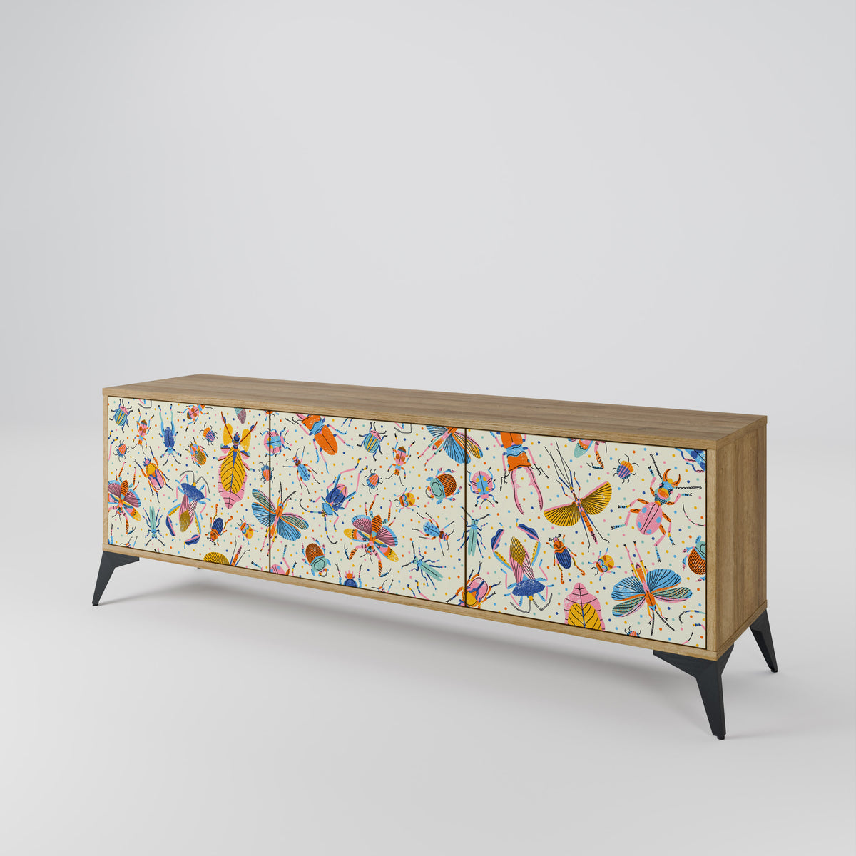 COLORFUL INSECTS 3-türiges TV-Lowboard