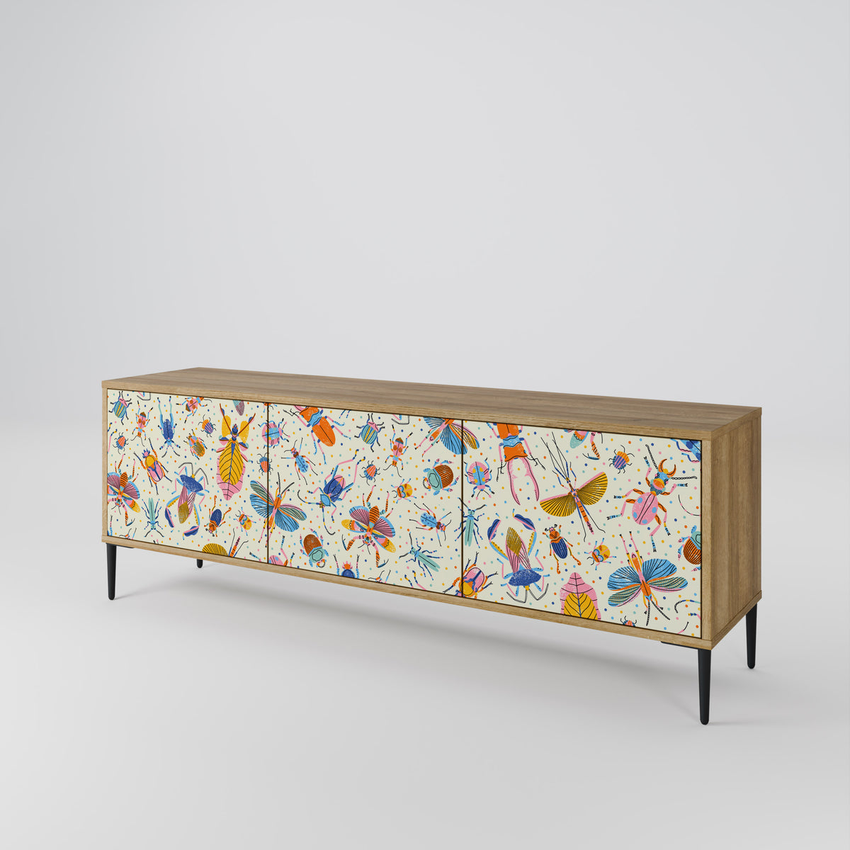 COLORFUL INSECTS 3-türiges TV-Lowboard
