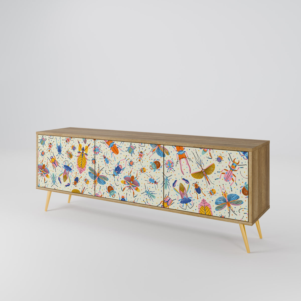 COLORFUL INSECTS Mueble de TV de 3 Puertas