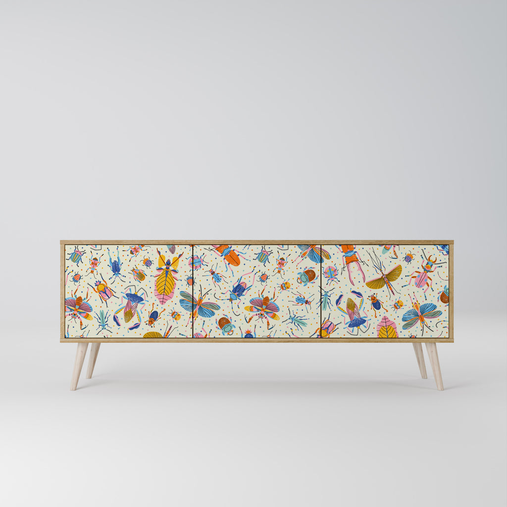 COLORFUL INSECTS 3-Door TV Cabinet