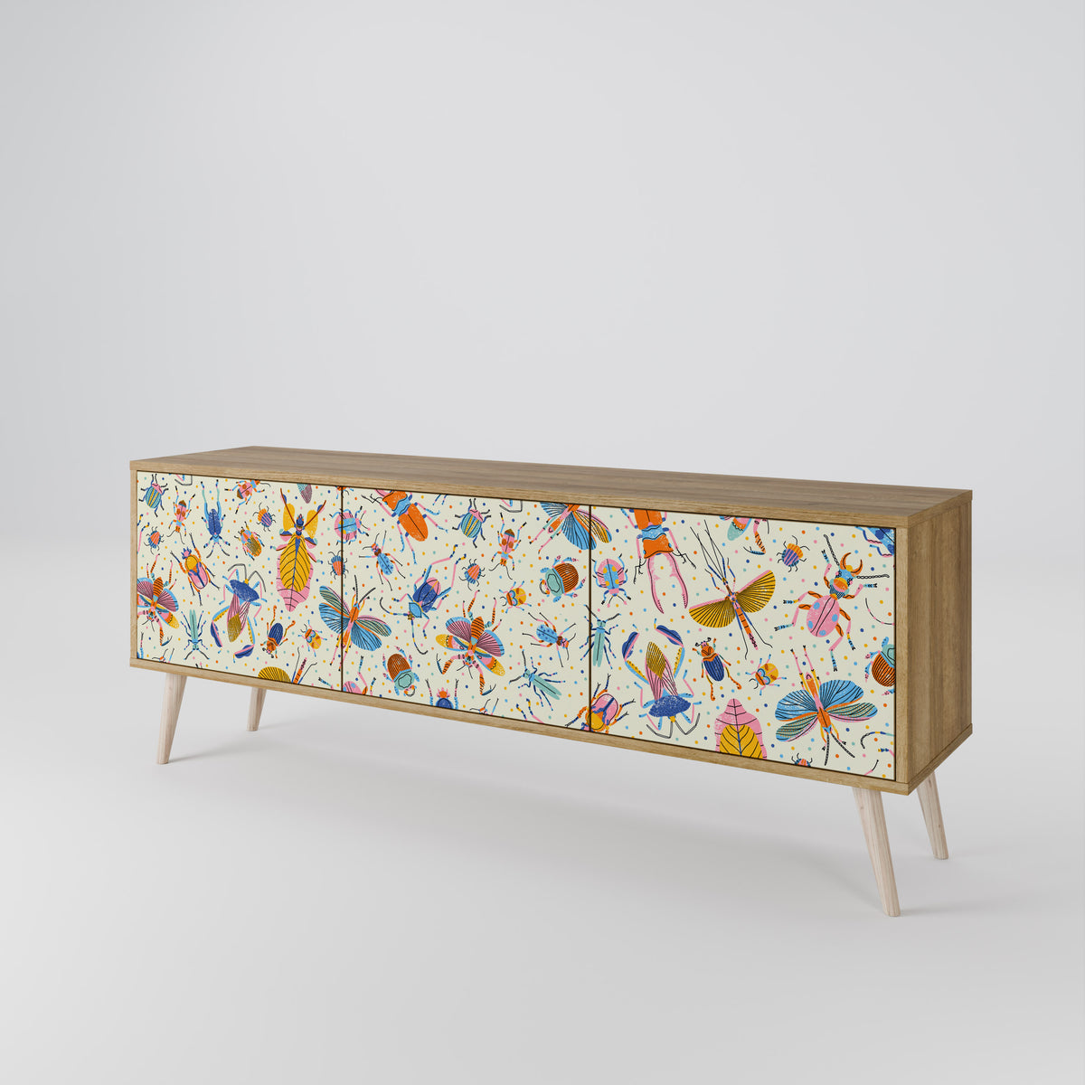 COLORFUL INSECTS Mueble de TV de 3 Puertas