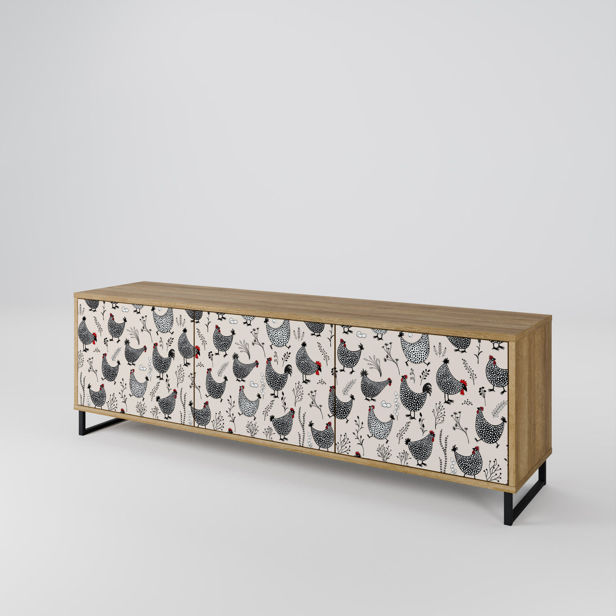 HAPPY HENS Mueble de TV de 3 Puertas