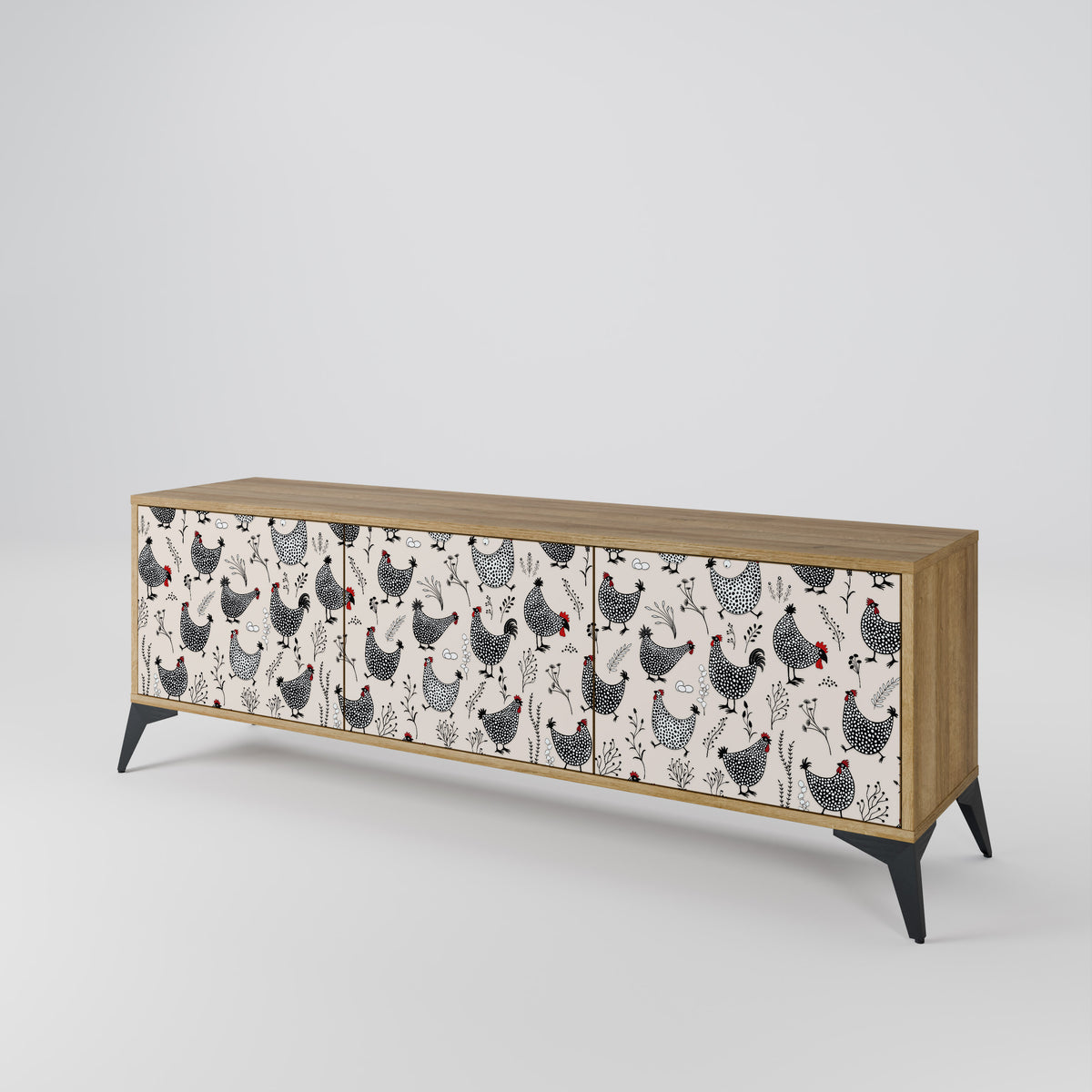 HAPPY HENS 3-türiges TV-Lowboard