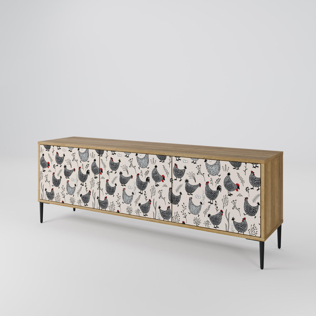 HAPPY HENS 3-türiges TV-Lowboard