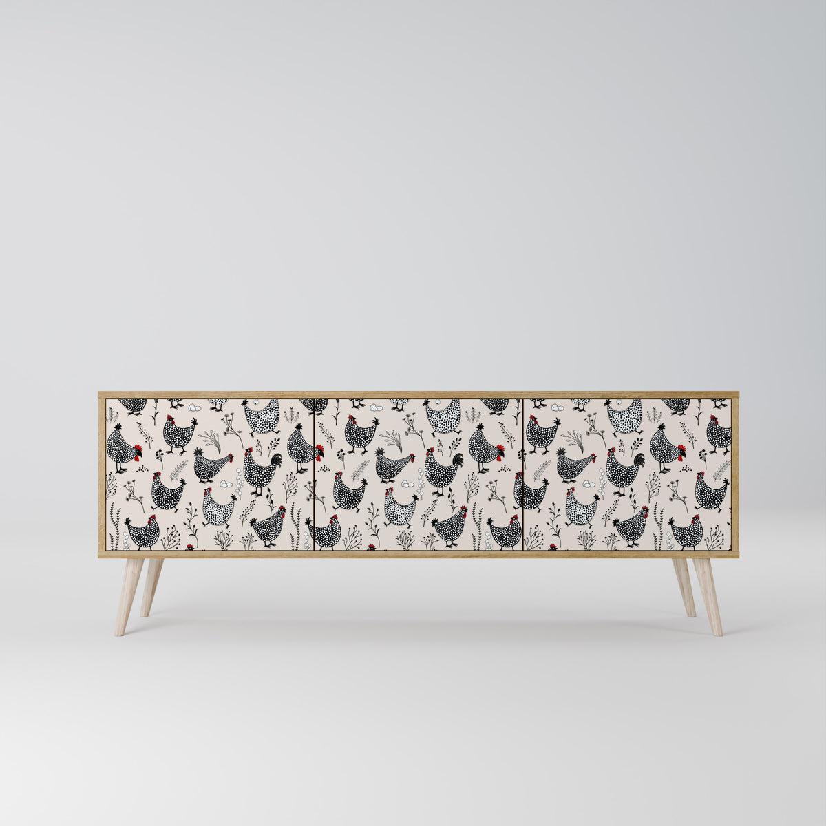 HAPPY HENS 3-türiges TV-Lowboard