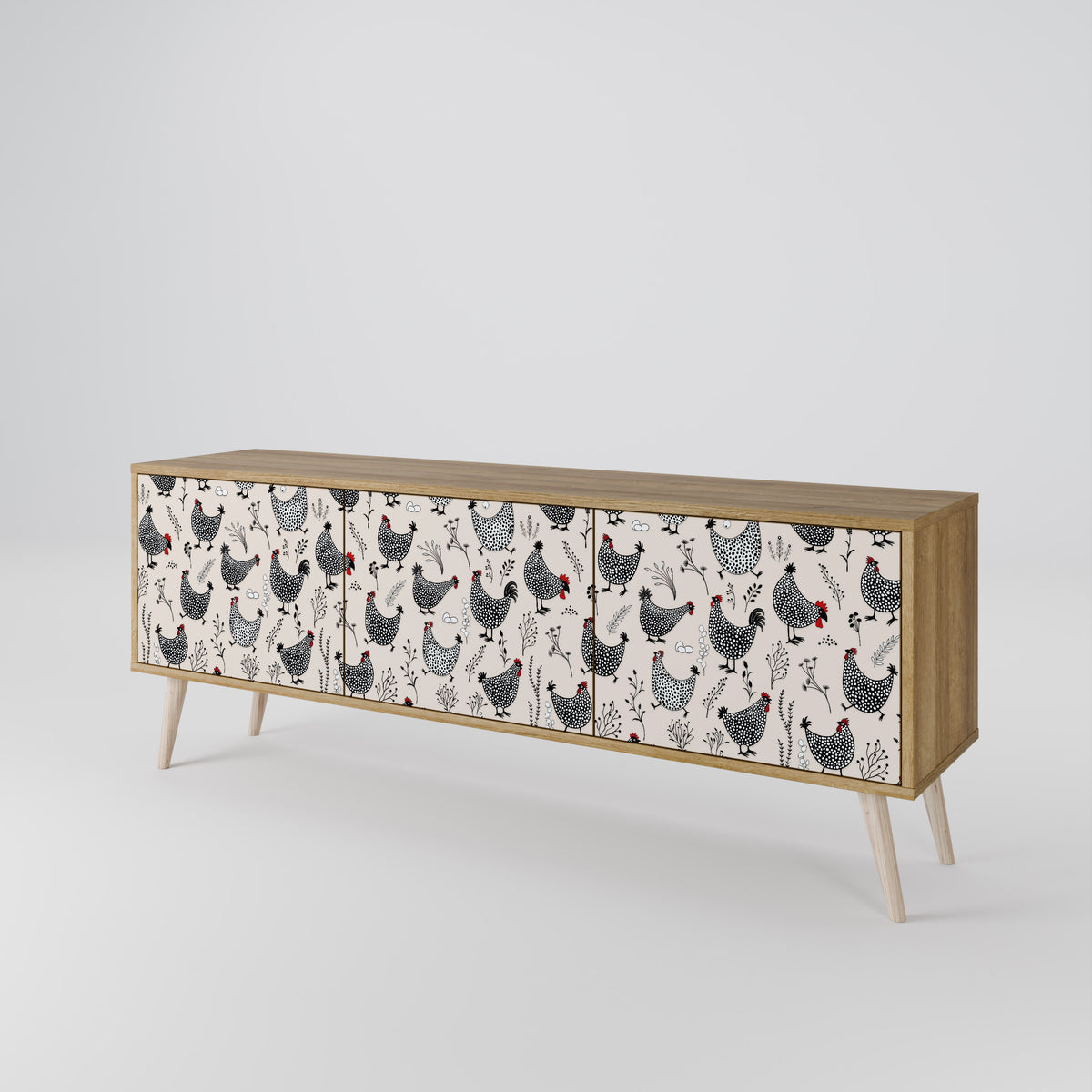 HAPPY HENS 3-türiges TV-Lowboard