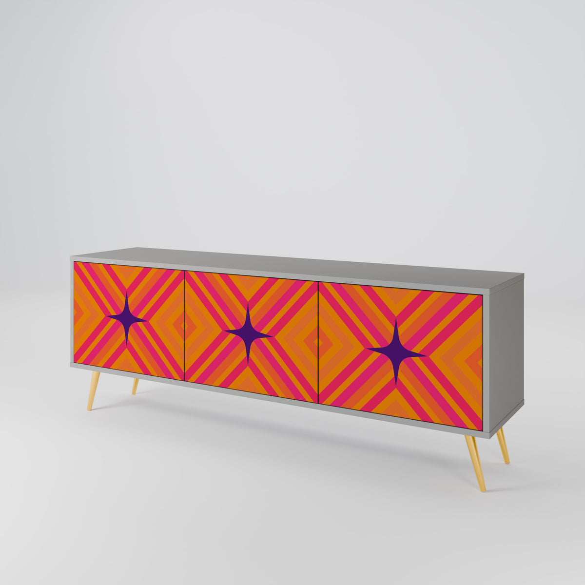 GEOMETRIC BRILLIANCE Έπιπλο τηλεόρασης 3-θυρών