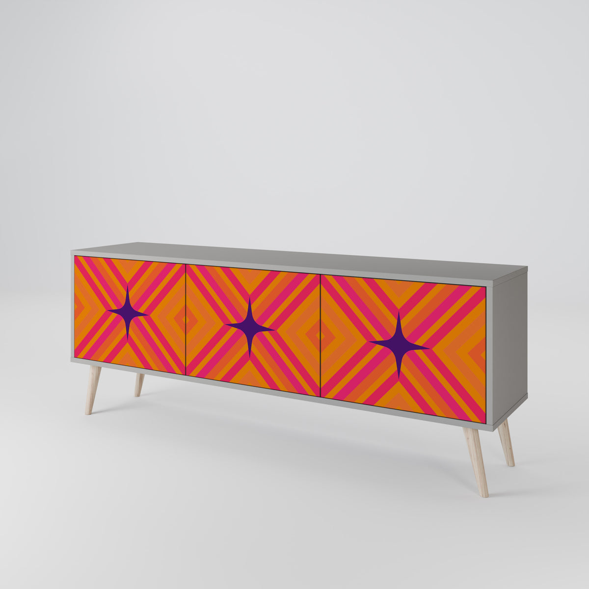 GEOMETRIC BRILLIANCE Έπιπλο τηλεόρασης 3-θυρών