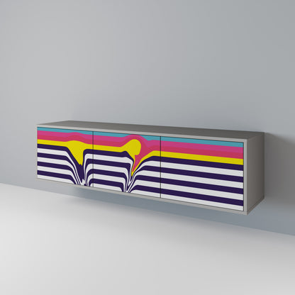 COLORFUL DIVERSION TV-bänk med 3 dörrar