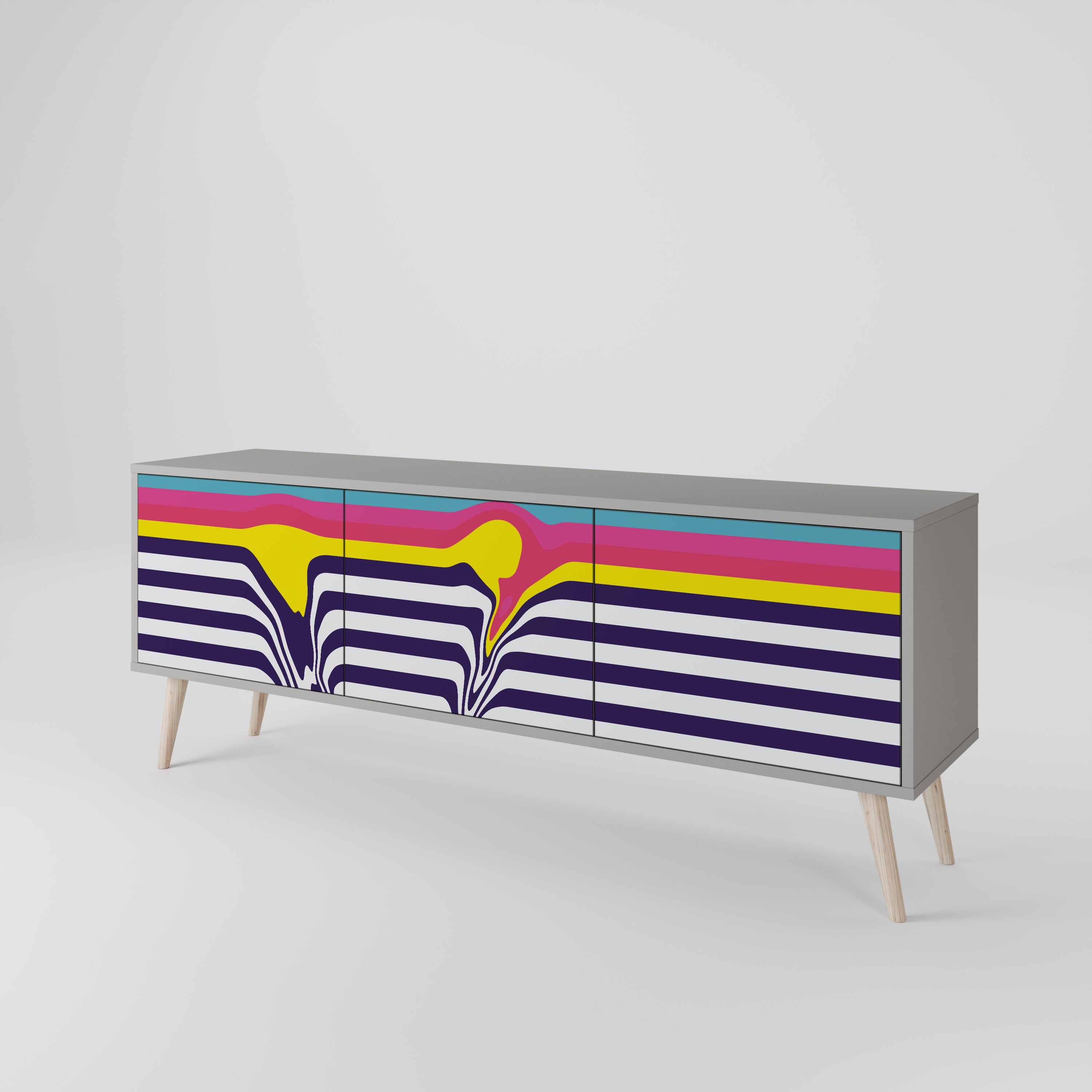 COLORFUL DIVERSION 3-Door TV Cabinet