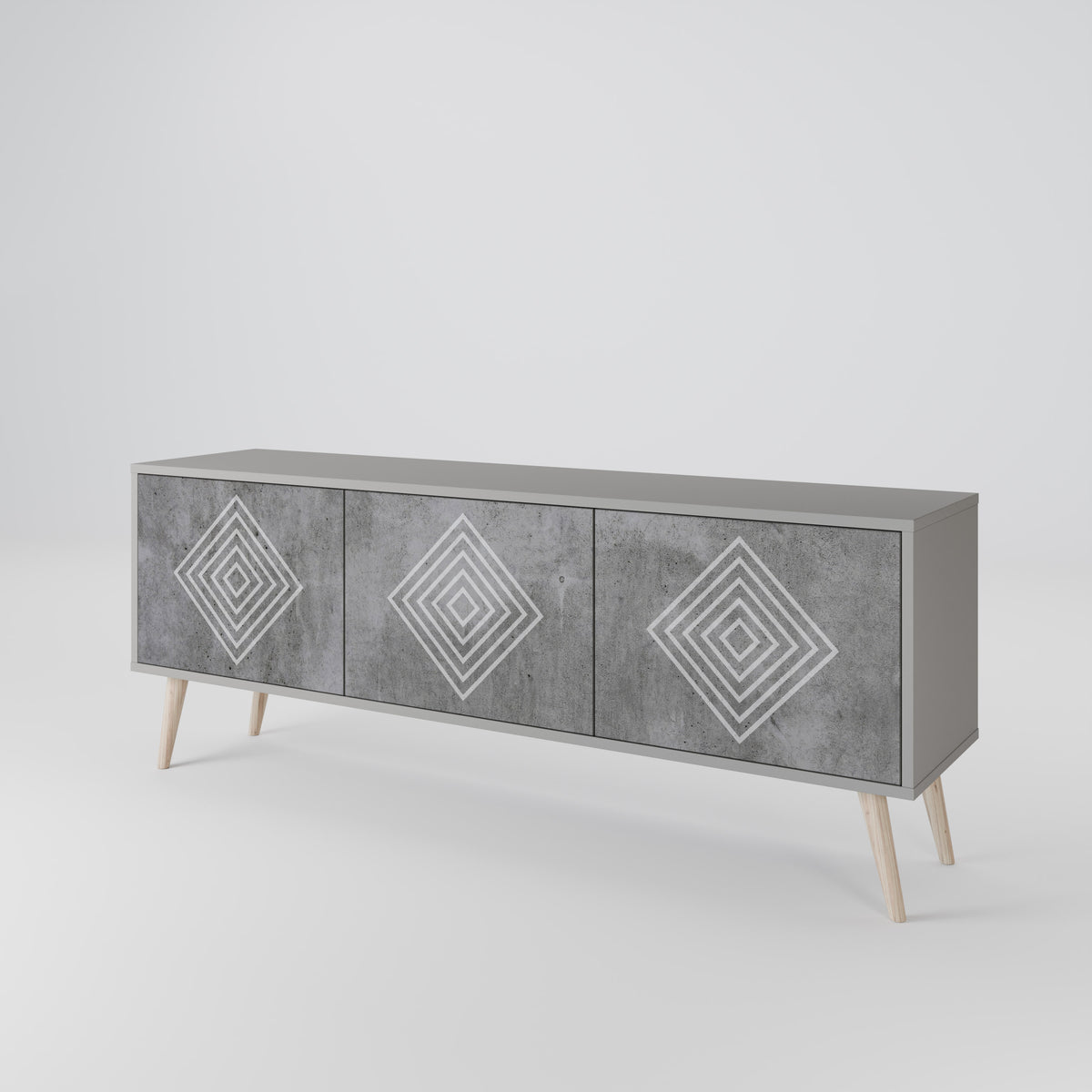 POLYGONAL ARTISTRY Třídveřový TV stolek