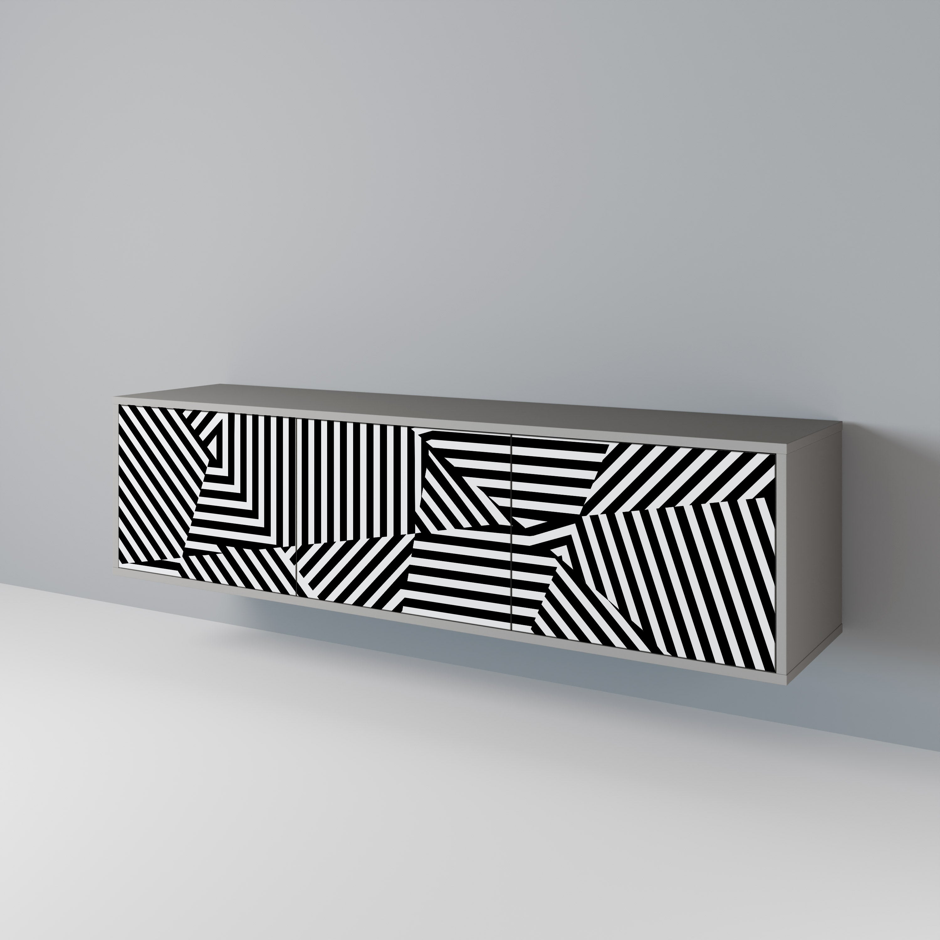 ILLUSIONARY LATTICE 3-Door TV Cabinet