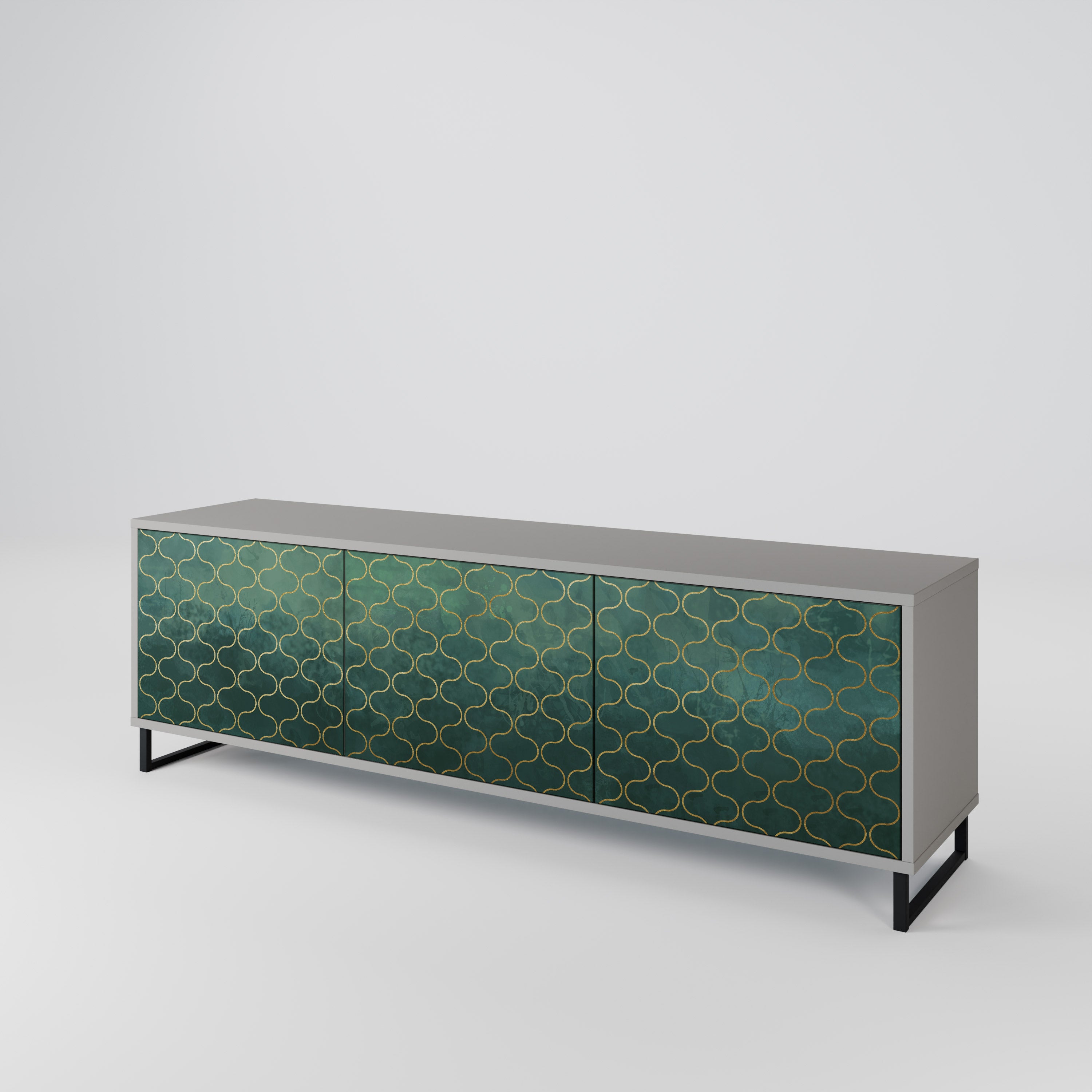 TESSELATED GREENERY 3-Door TV Cabinet