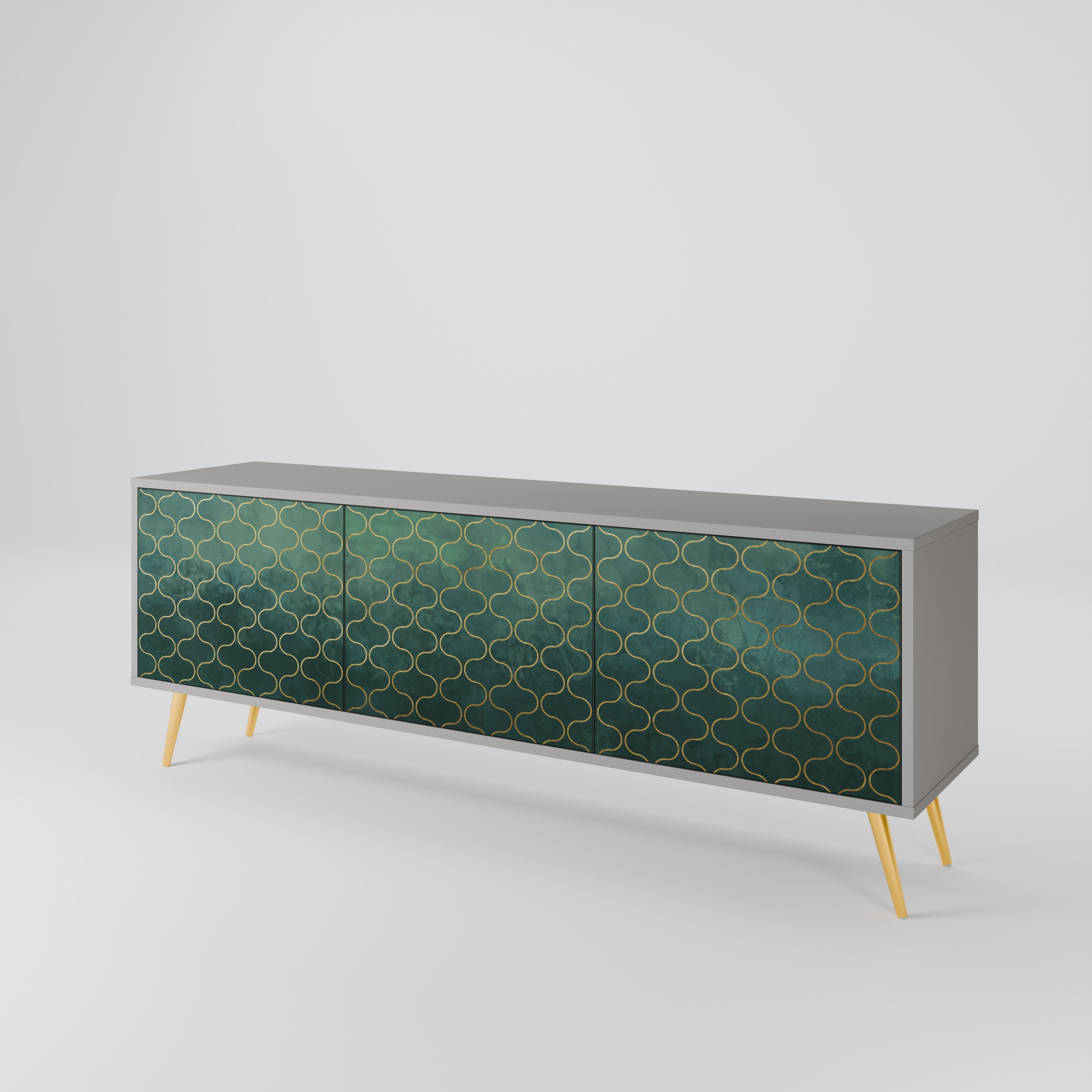 TESSELATED GREENERY 3-Door TV Cabinet