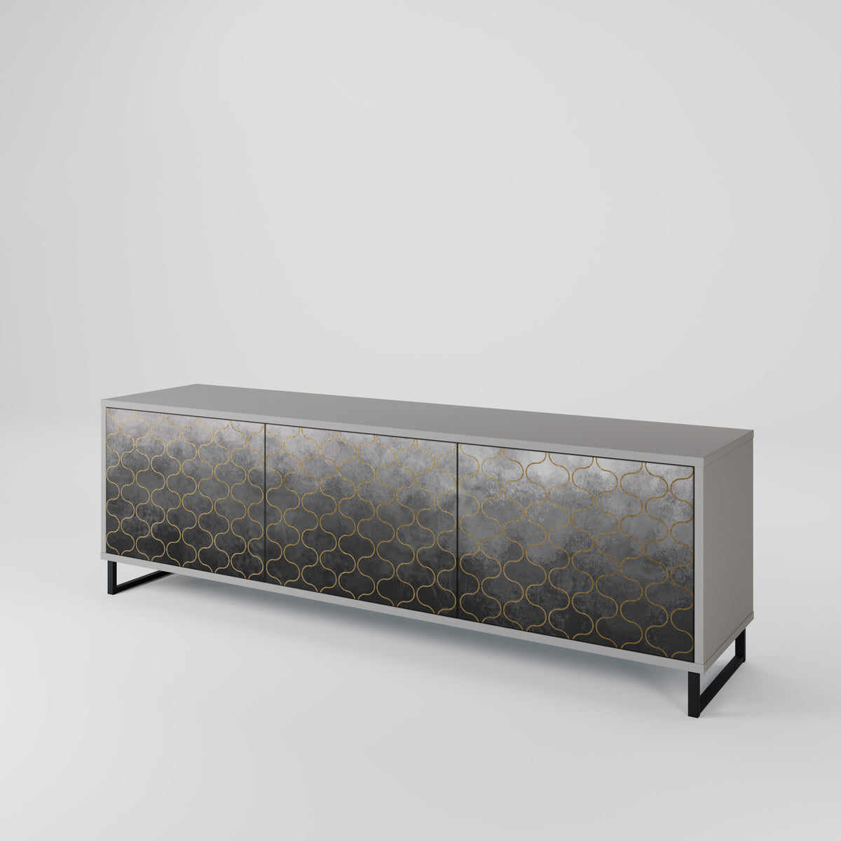 TESSELATED GRAYISH Třídveřový TV stolek