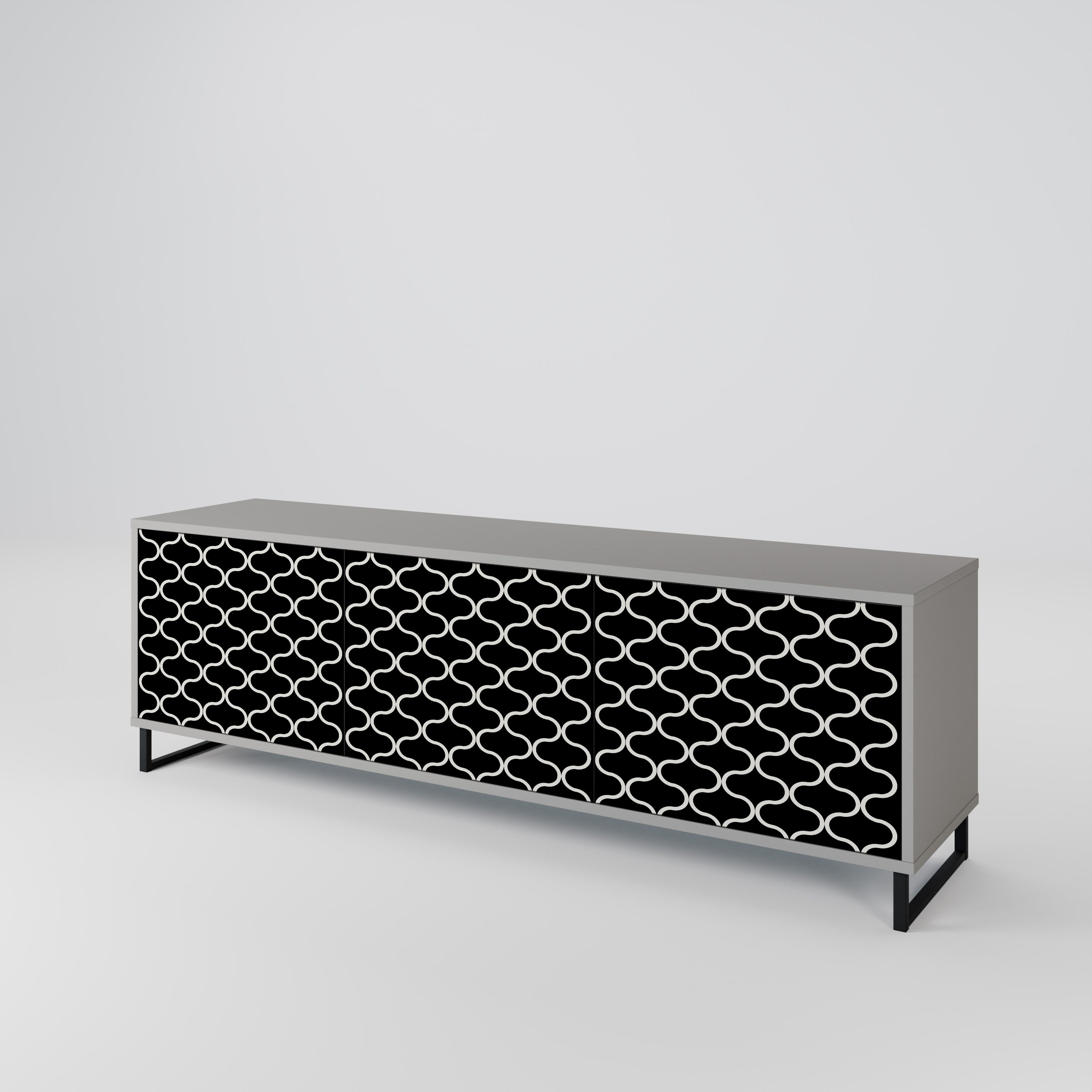 TESSELATED BLACKNESS 3-Door TV Cabinet