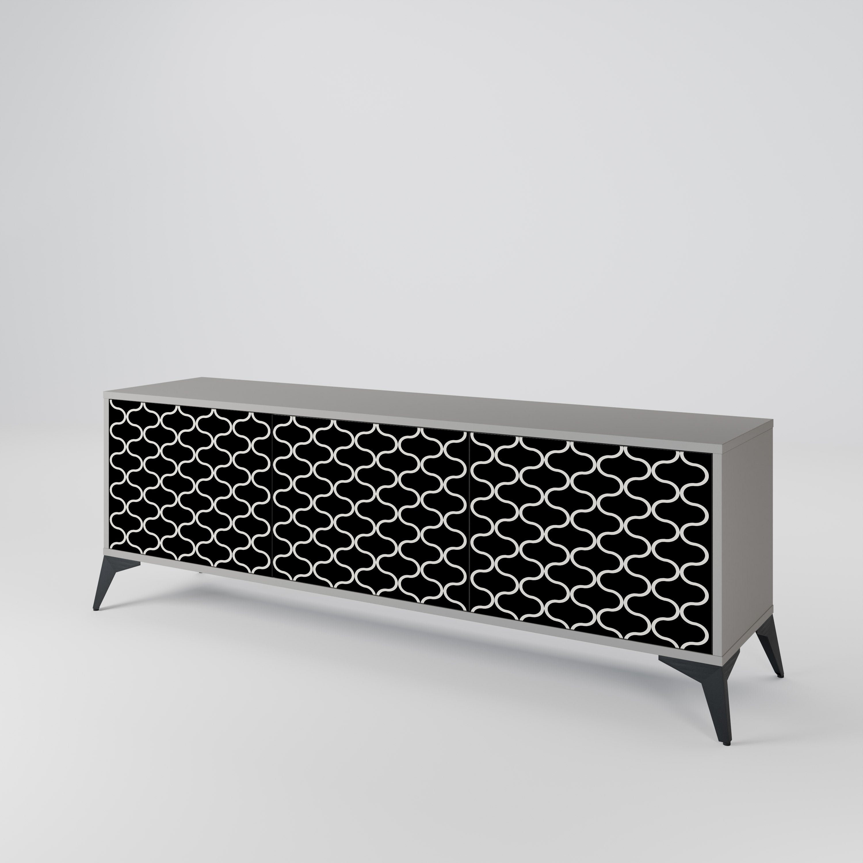 TESSELATED BLACKNESS 3-Door TV Cabinet