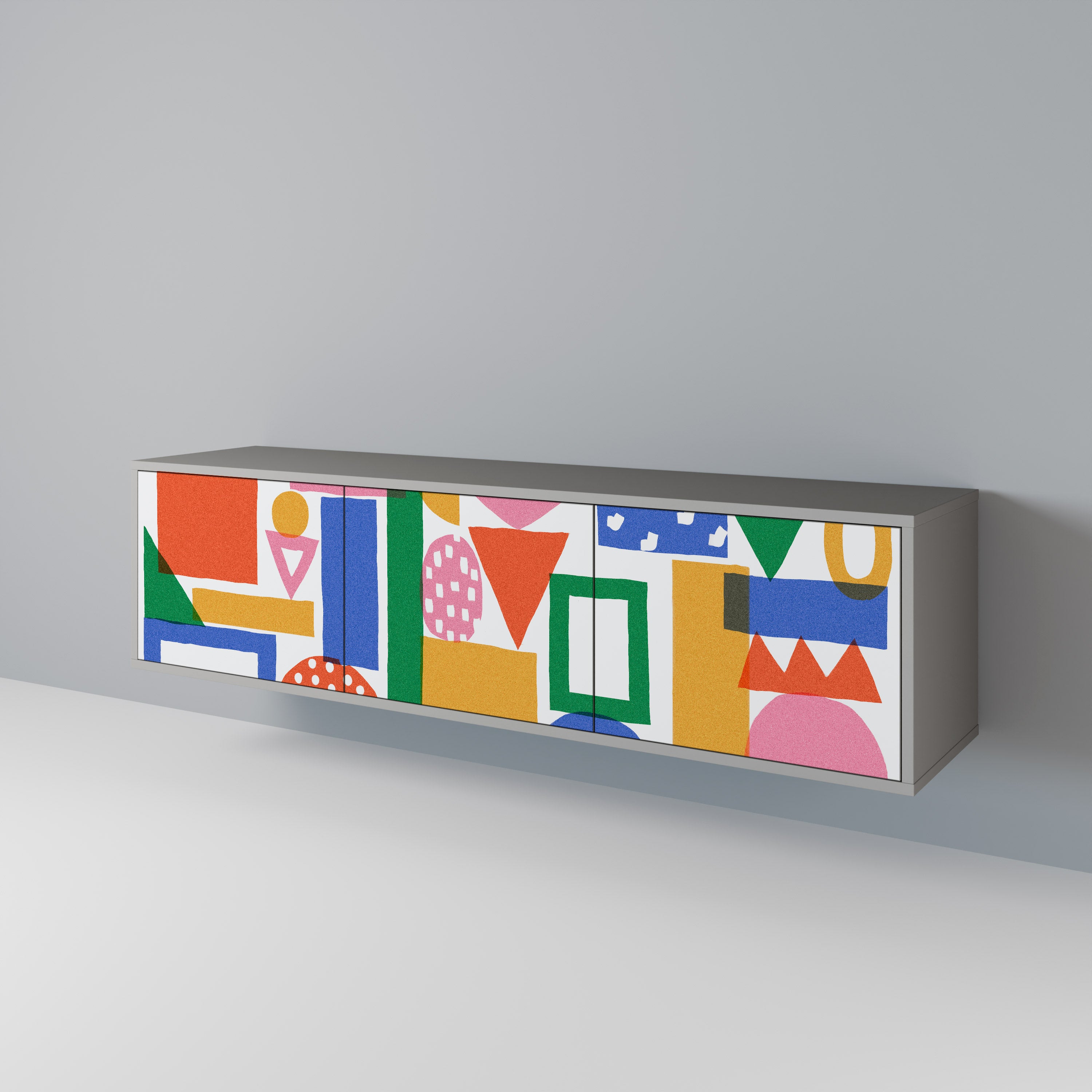GEOMETRIC GLIMMER TV-bänk med 3 dörrar