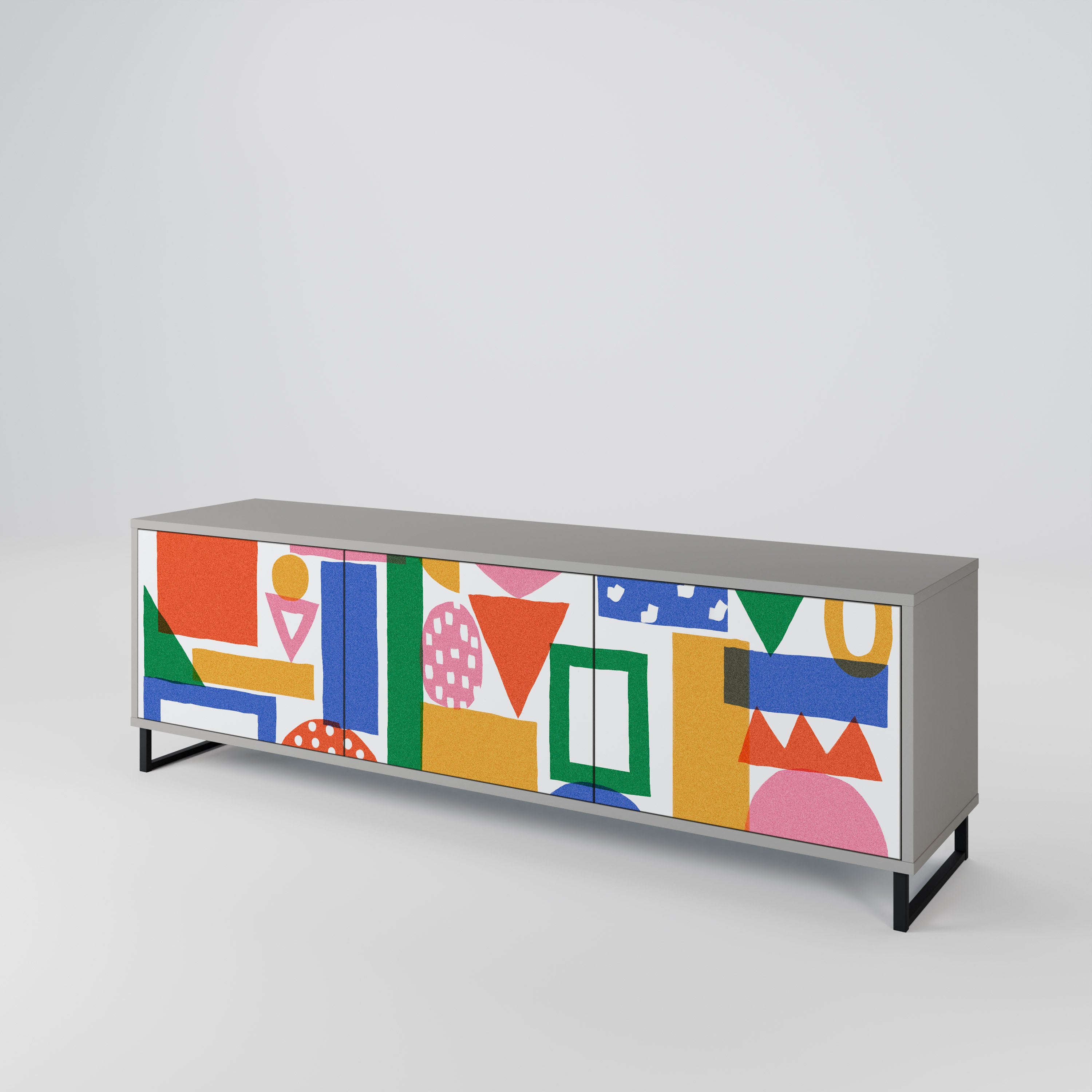GEOMETRIC GLIMMER TV-bänk med 3 dörrar