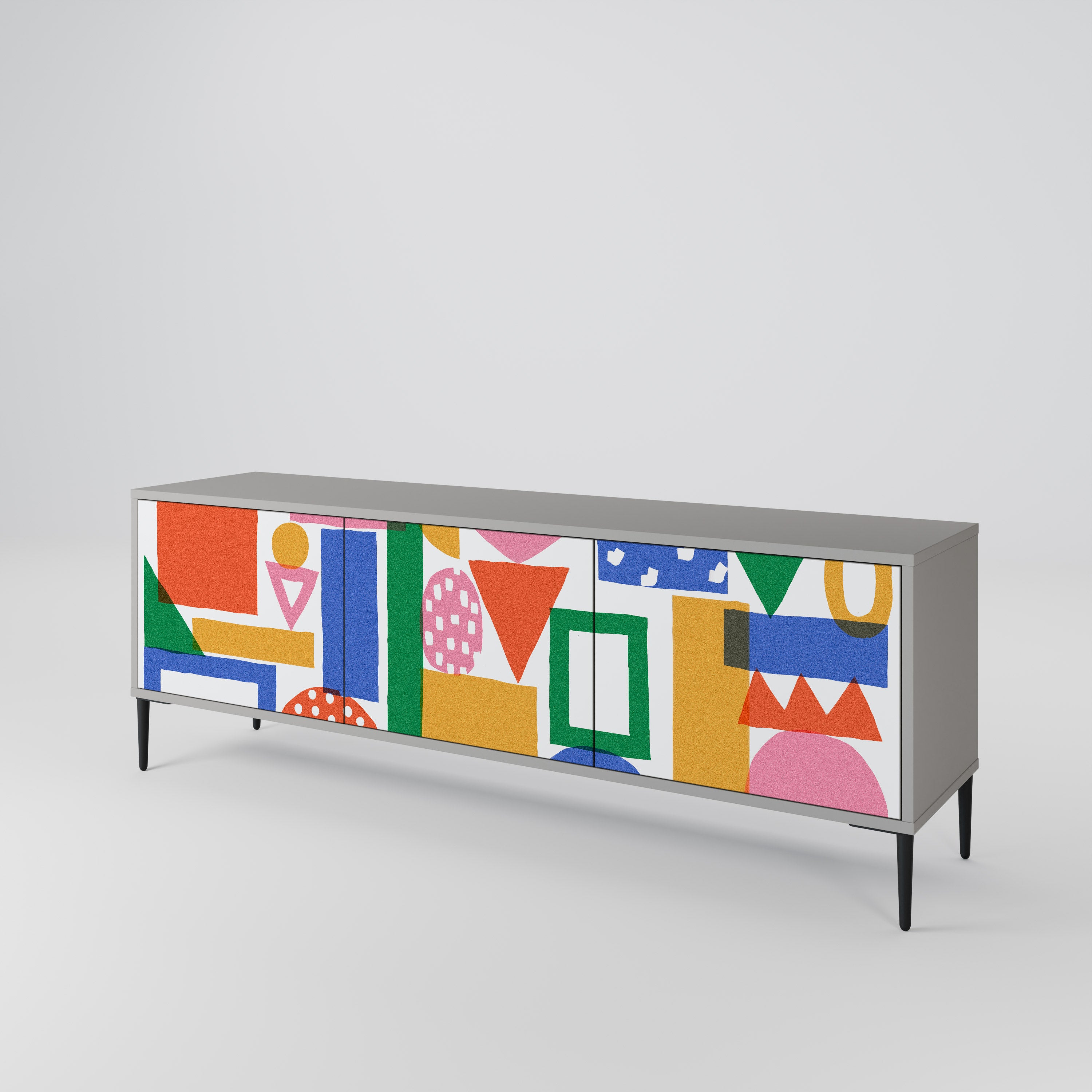 GEOMETRIC GLIMMER TV-bänk med 3 dörrar
