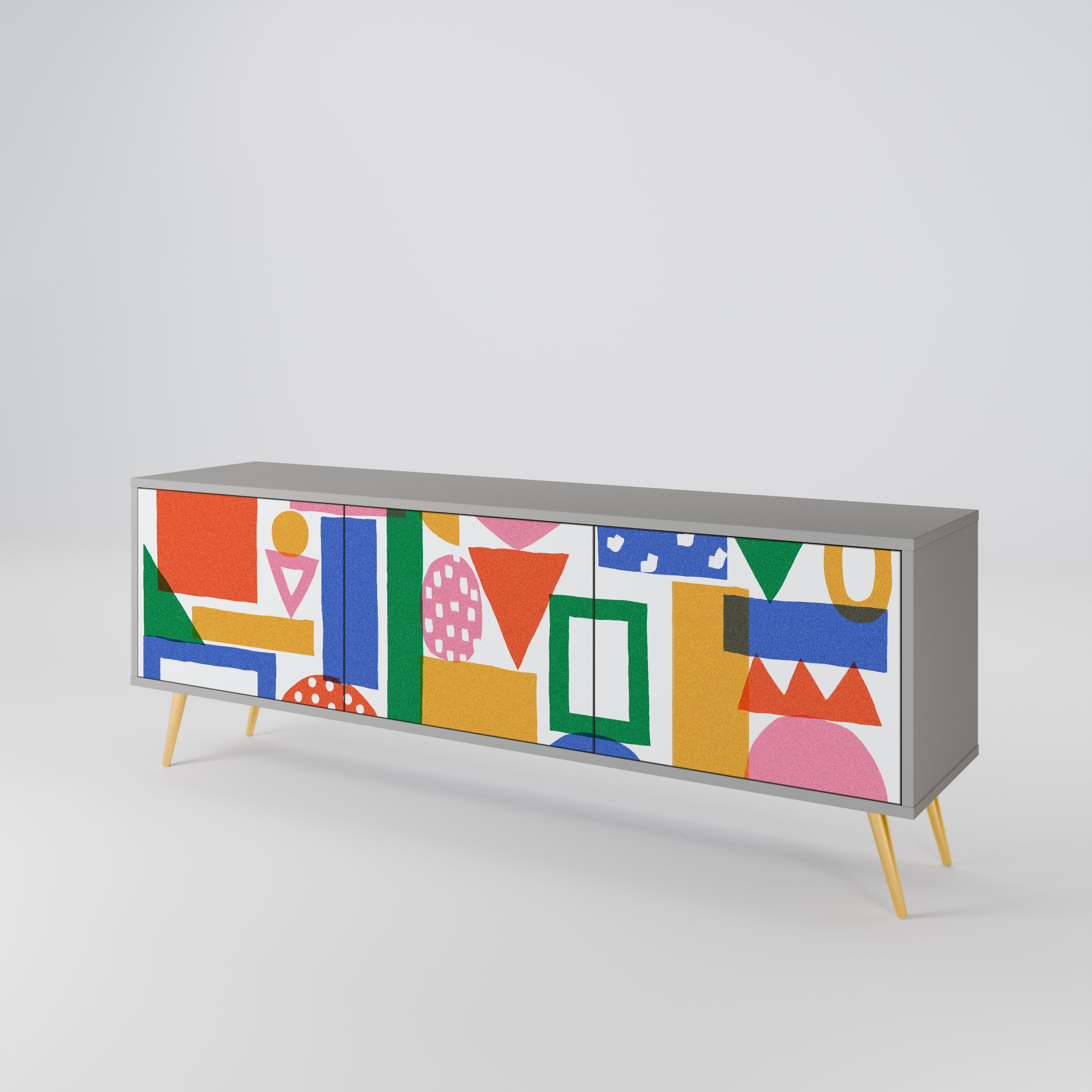 GEOMETRIC GLIMMER TV-bänk med 3 dörrar