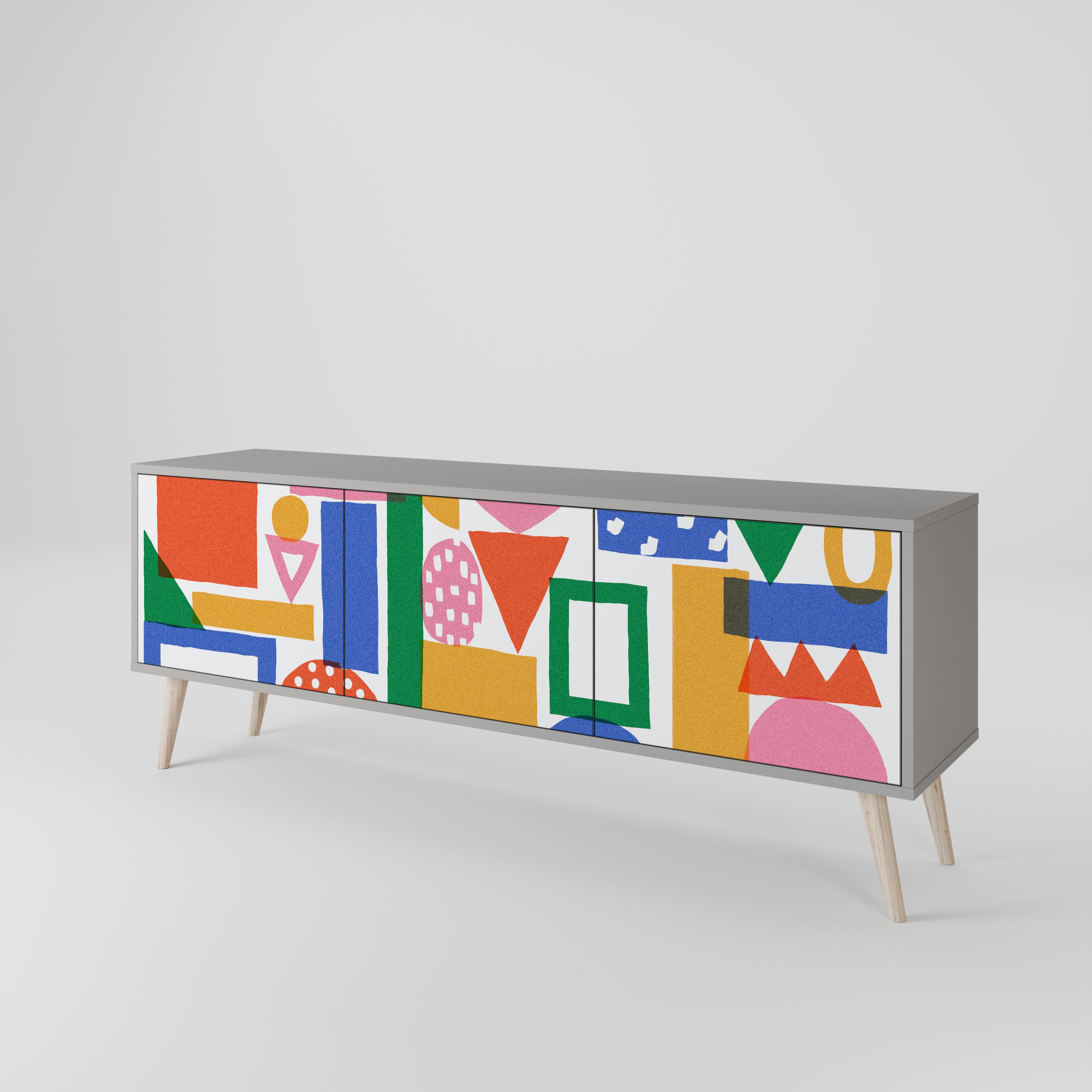 GEOMETRIC GLIMMER TV-bänk med 3 dörrar