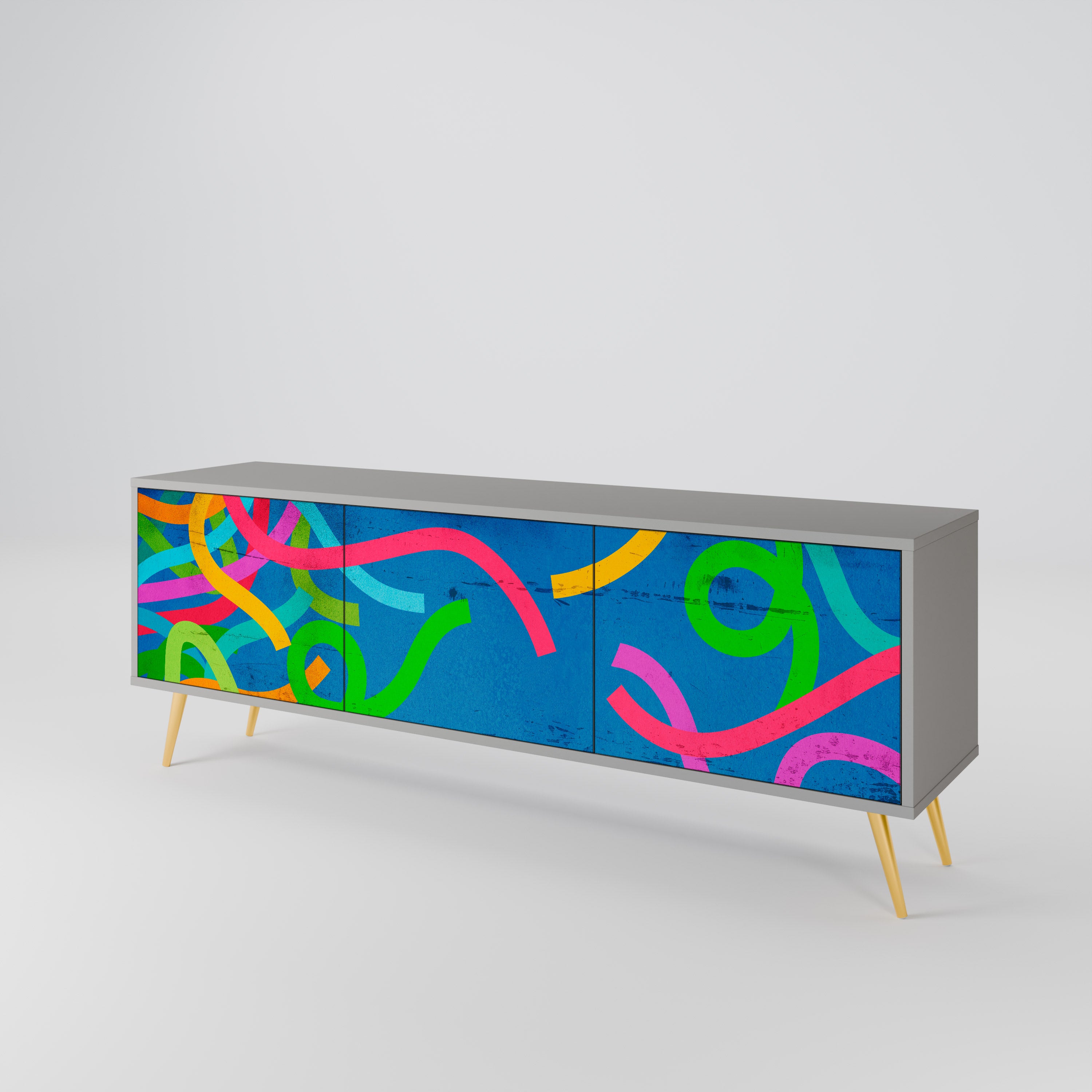 STREAMER TANGLE TV-bänk med 3 dörrar