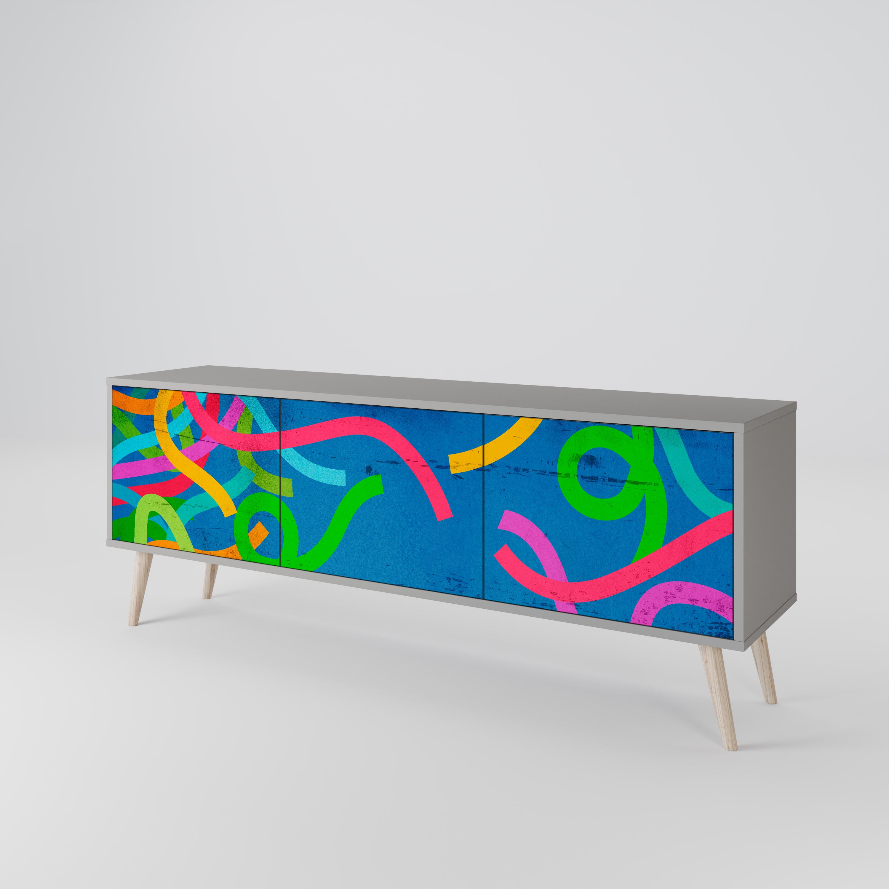 STREAMER TANGLE TV-bänk med 3 dörrar