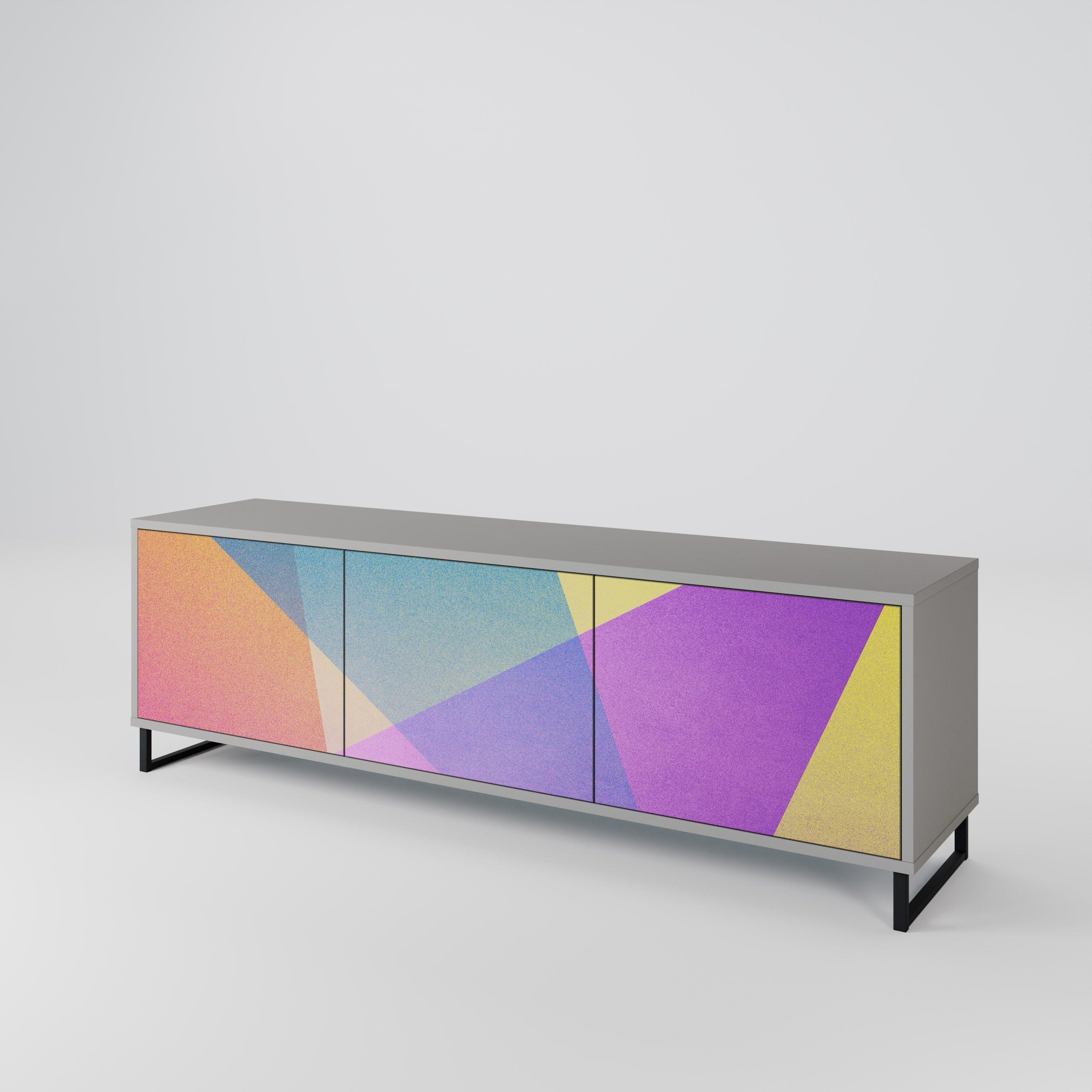 BRIGHT GEOMETRY TV-bänk med 3 dörrar
