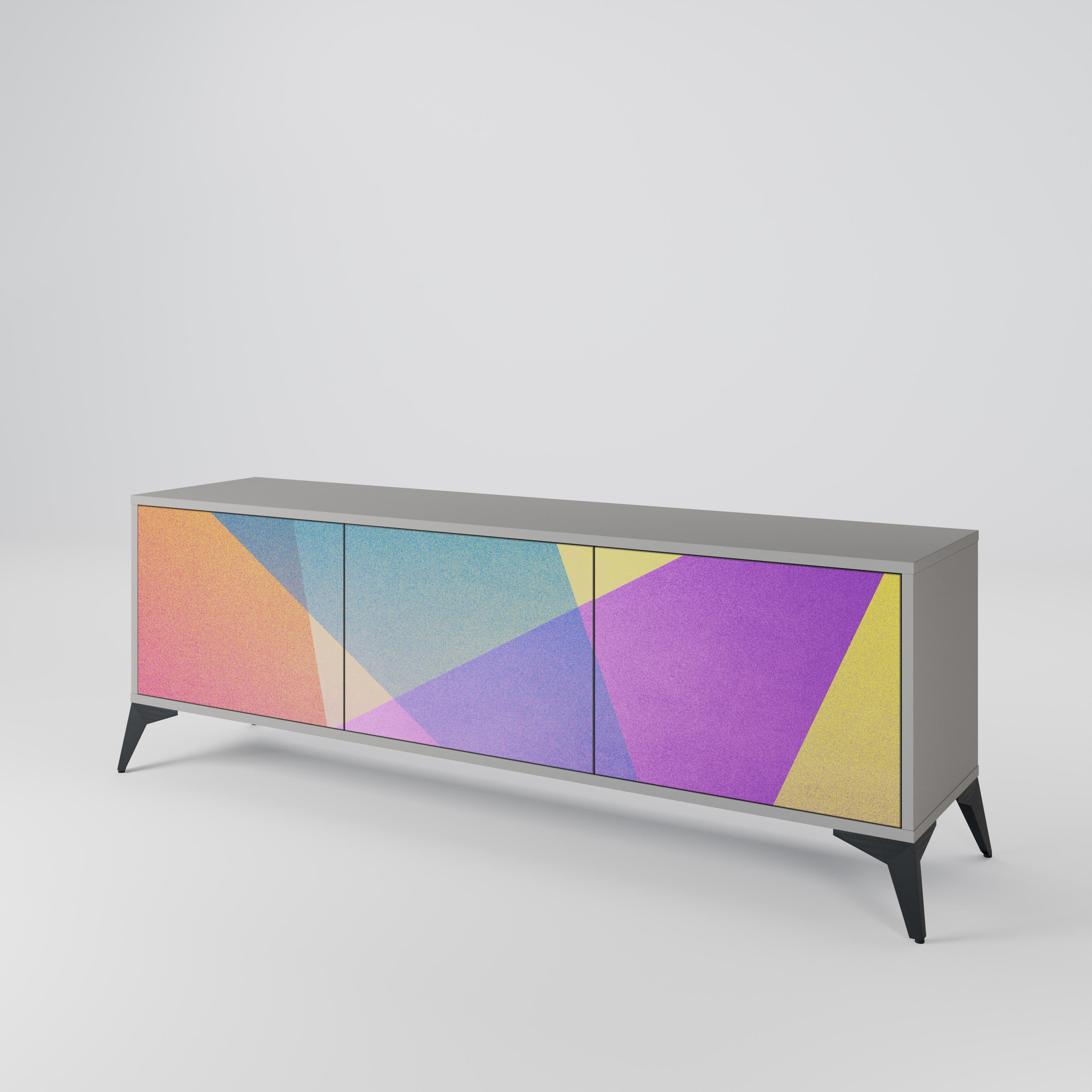 BRIGHT GEOMETRY TV-bänk med 3 dörrar