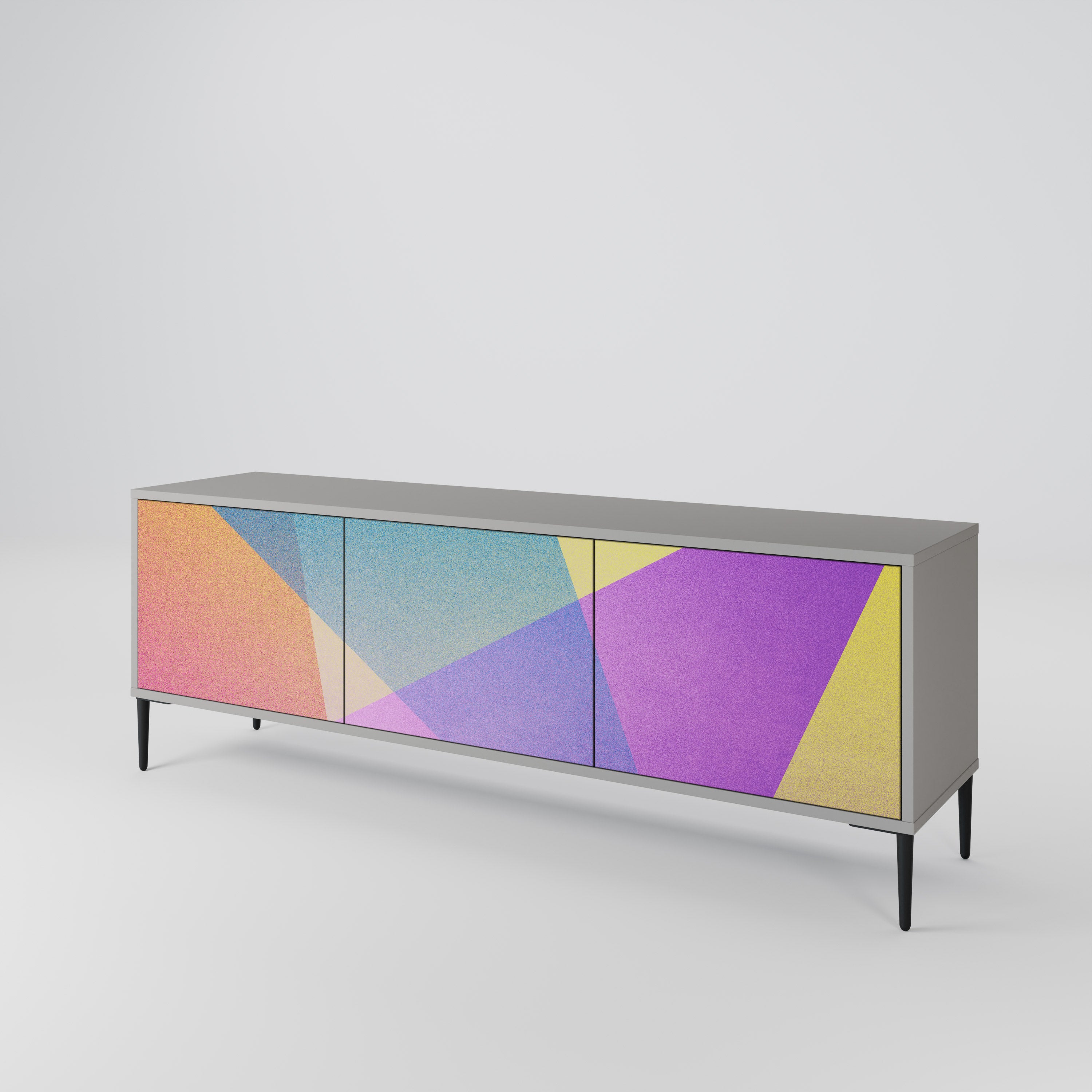 BRIGHT GEOMETRY TV-bänk med 3 dörrar