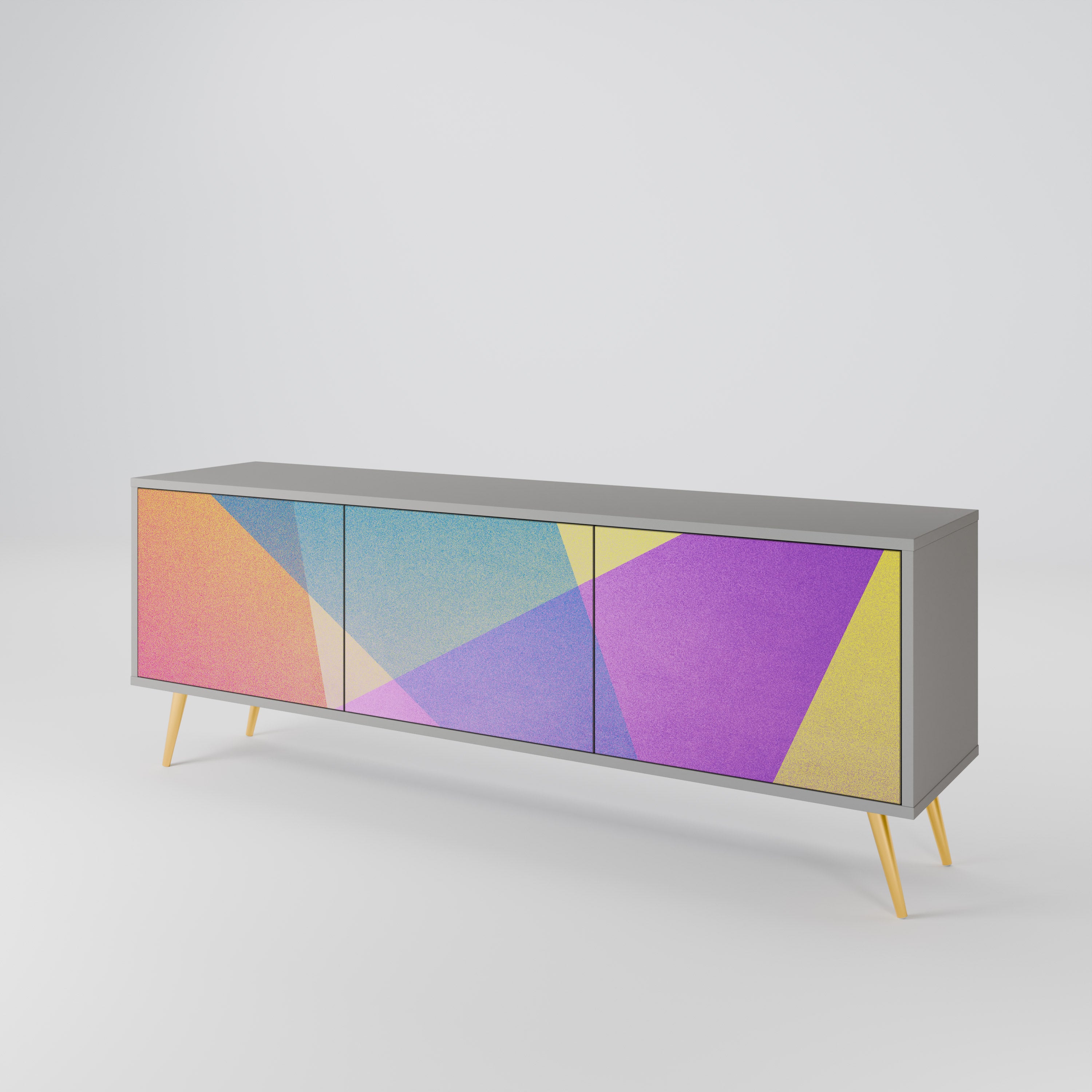 BRIGHT GEOMETRY TV-bänk med 3 dörrar