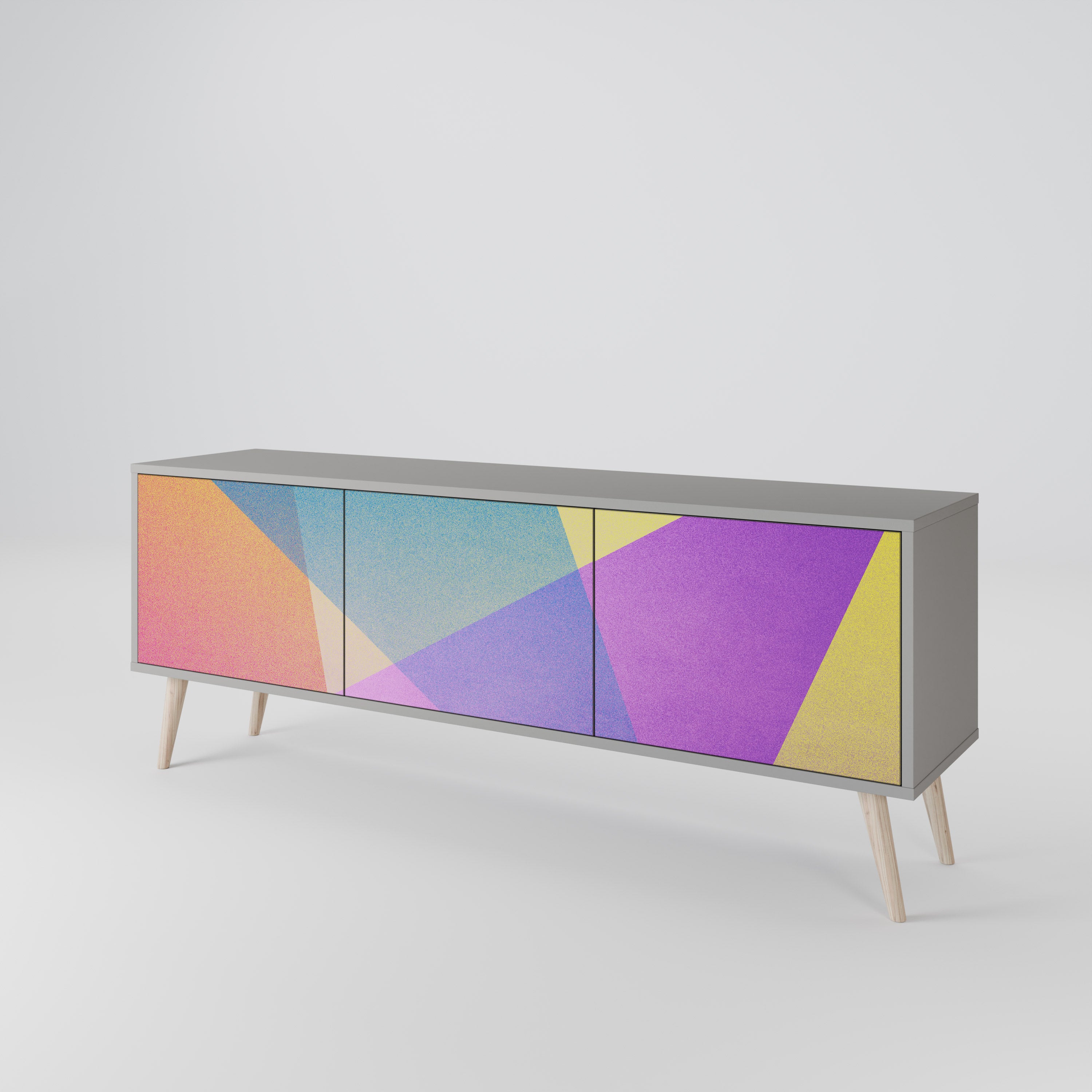 BRIGHT GEOMETRY TV-bänk med 3 dörrar