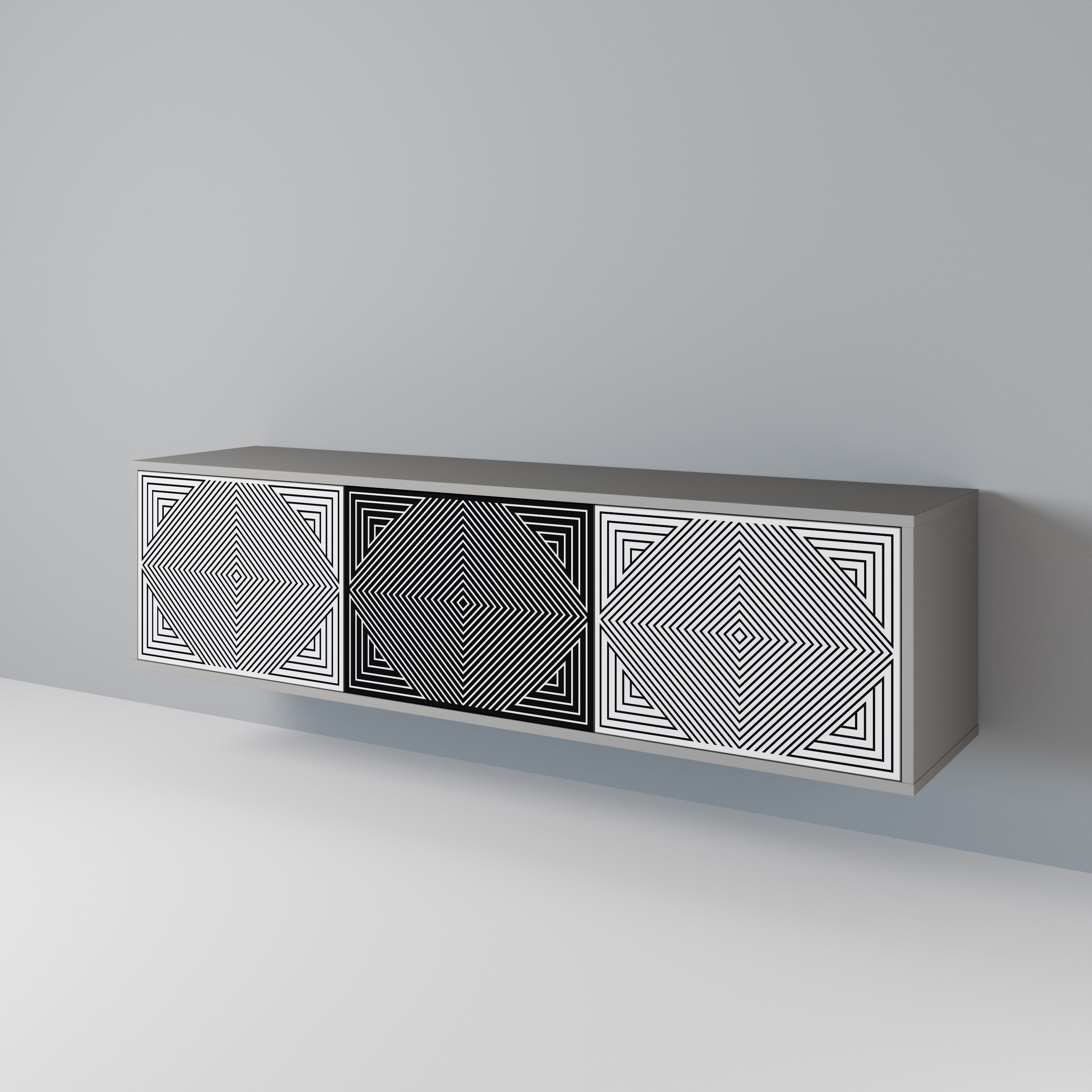 POLYGON ILLUSION TV-bänk med 3 dörrar