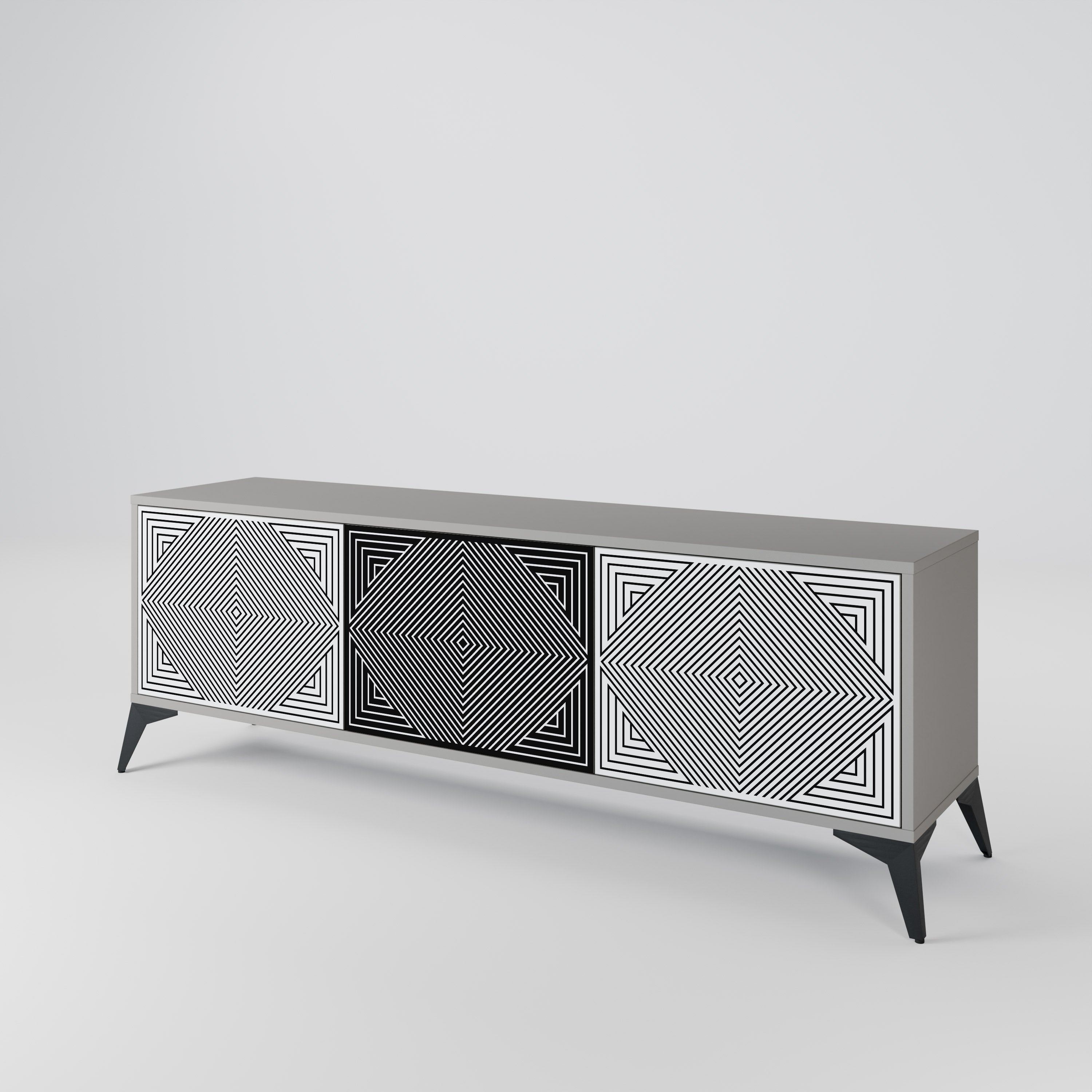 POLYGON ILLUSION TV-bänk med 3 dörrar
