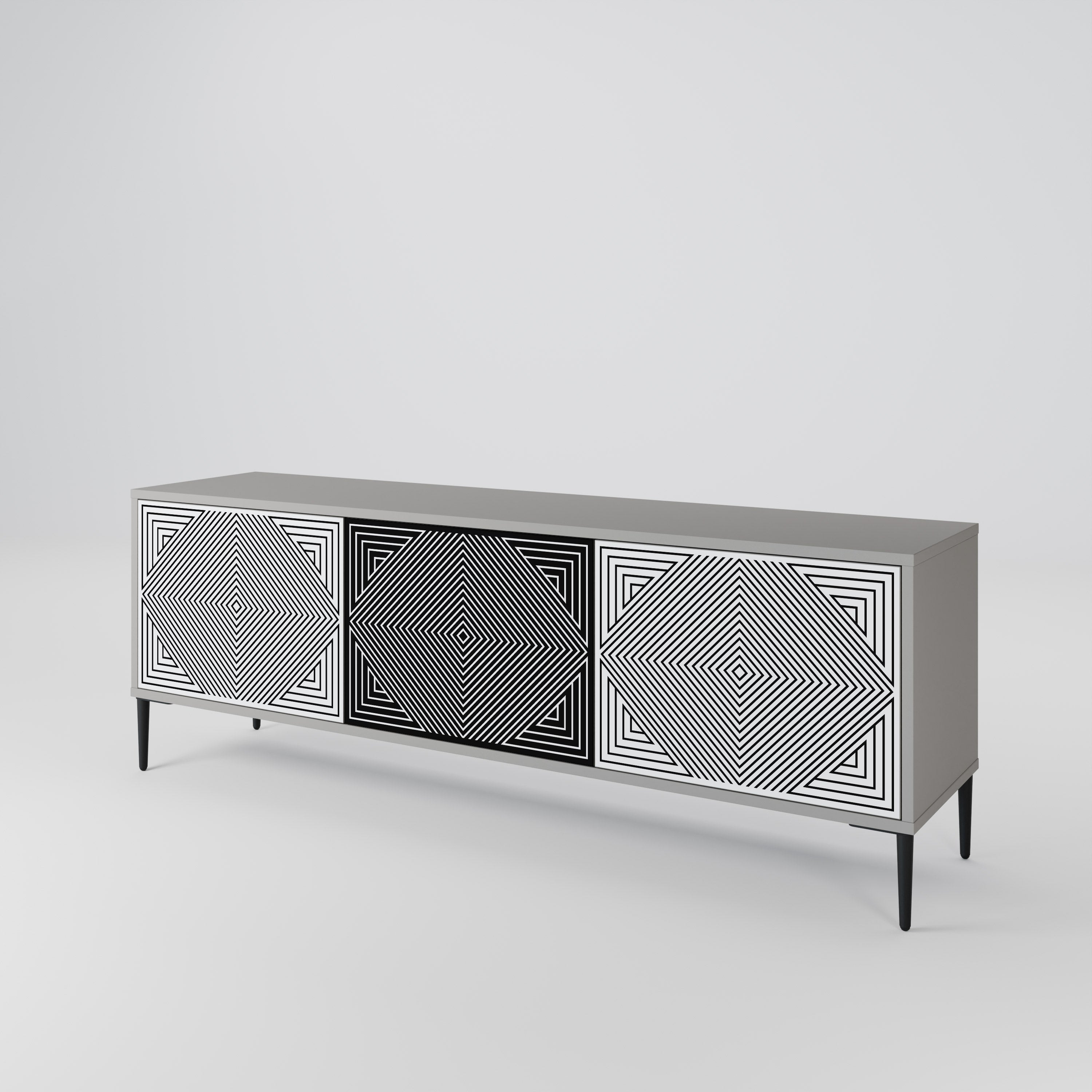 POLYGON ILLUSION TV-bänk med 3 dörrar