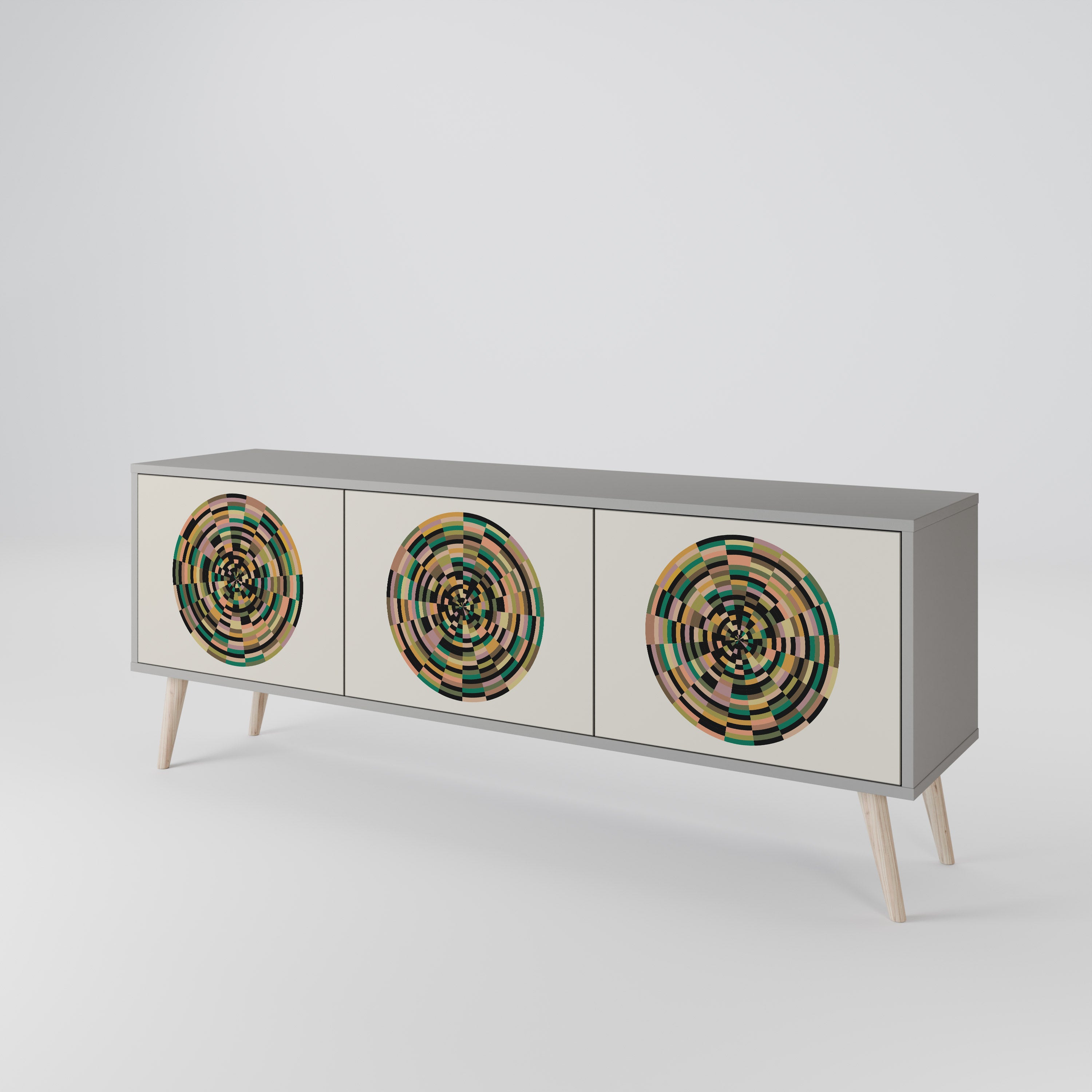 GREEN CIRCLES TV-bänk med 3 dörrar