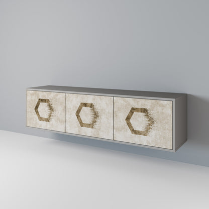 HEXAGONAL SHAPES Mueble de TV de 3 Puertas