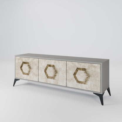 HEXAGONAL SHAPES Mueble de TV de 3 Puertas