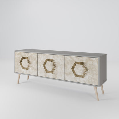 HEXAGONAL SHAPES Mueble de TV de 3 Puertas