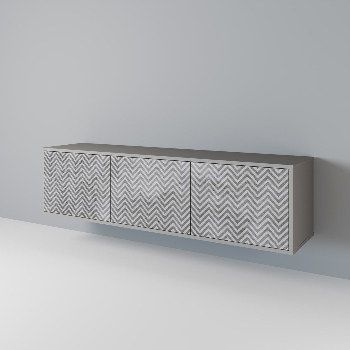 CONCRETE ZIG ZAG 3-Door TV Cabinet