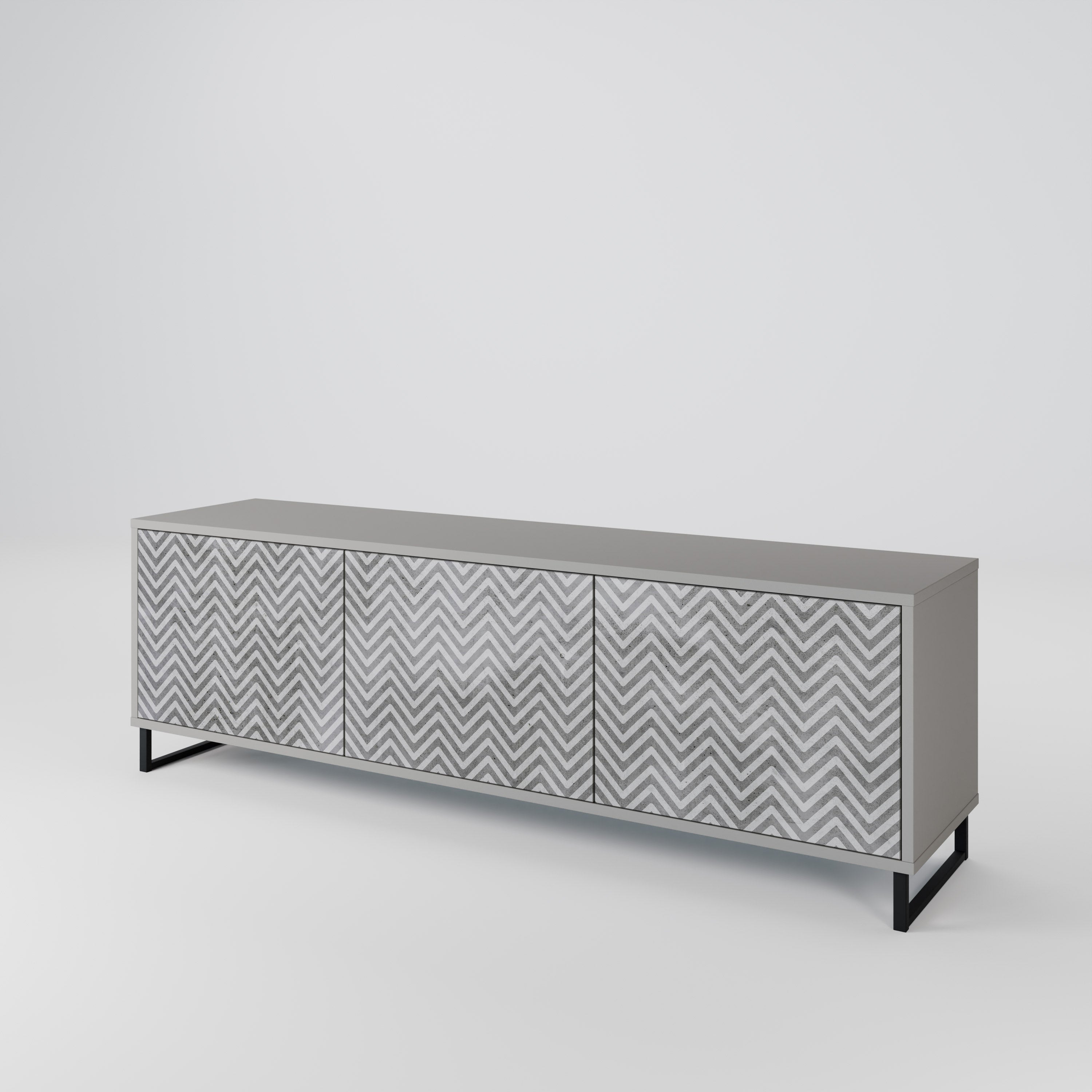 CONCRETE ZIG ZAG Móvel de TV de 3 Portas