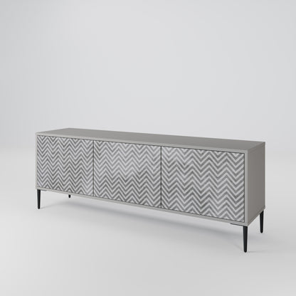 CONCRETE ZIG ZAG 3-Door TV Cabinet