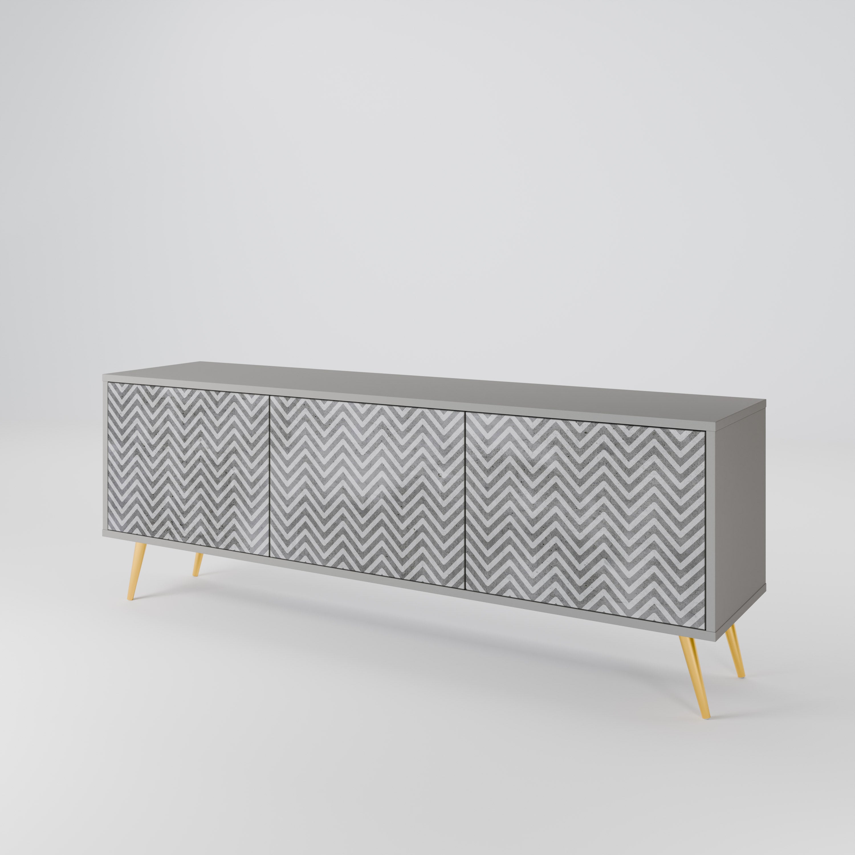 CONCRETE ZIG ZAG Móvel de TV de 3 Portas