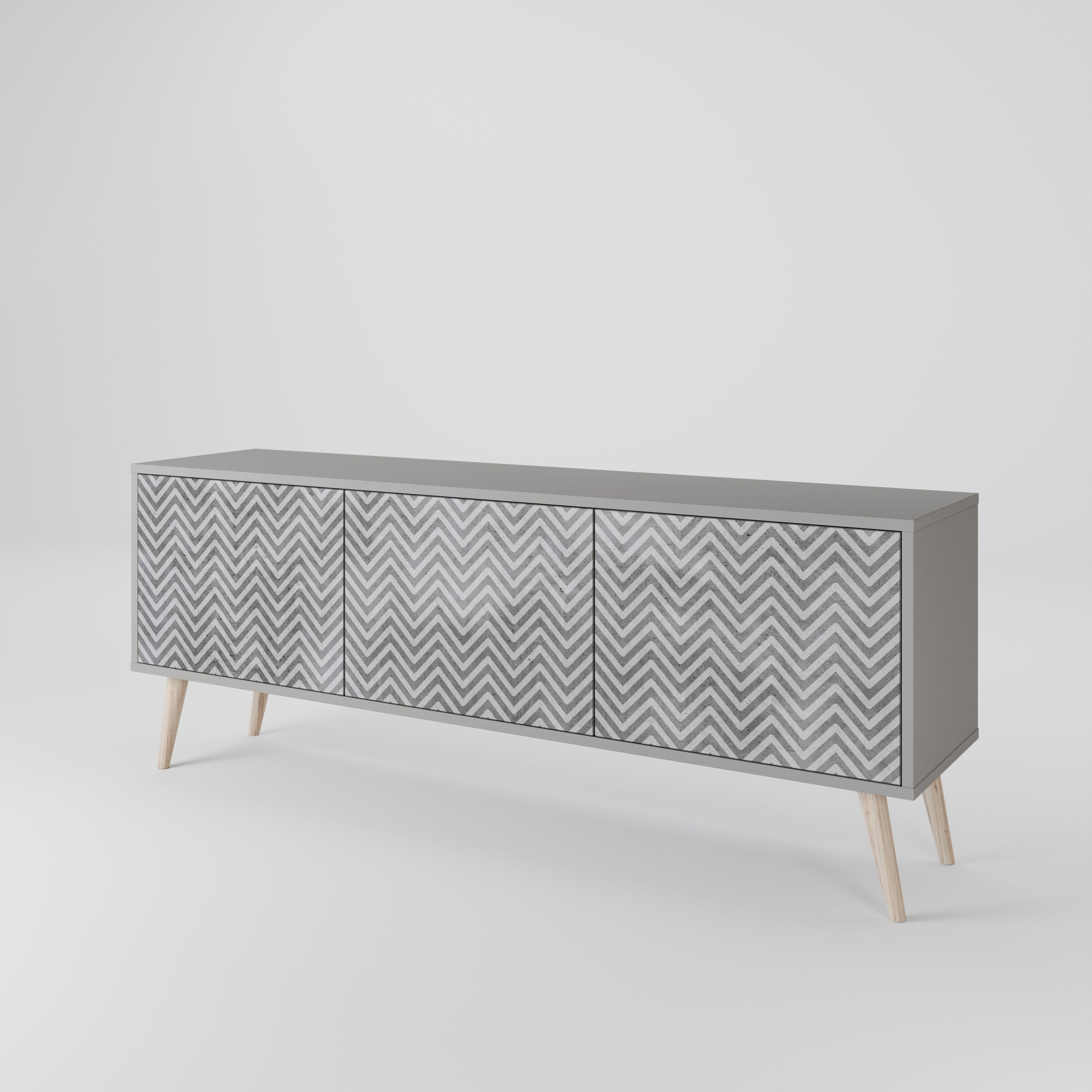 CONCRETE ZIG ZAG Móvel de TV de 3 Portas