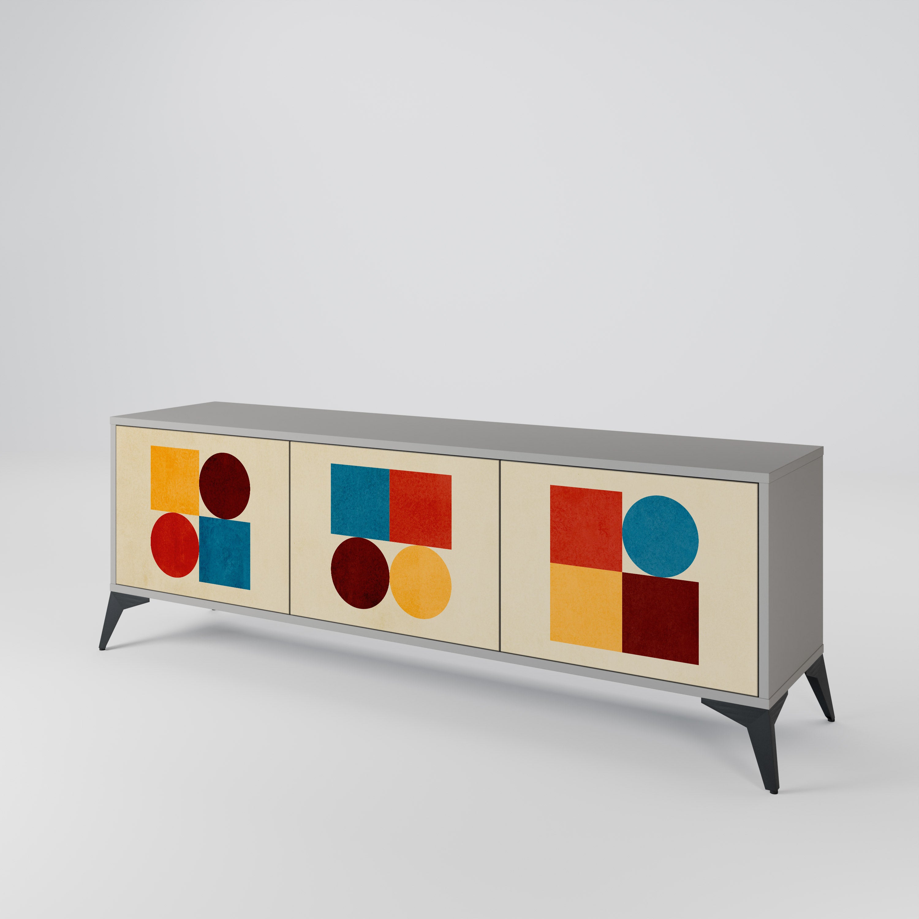 GEOMETRIC PUZZLE Mueble de TV de 3 Puertas