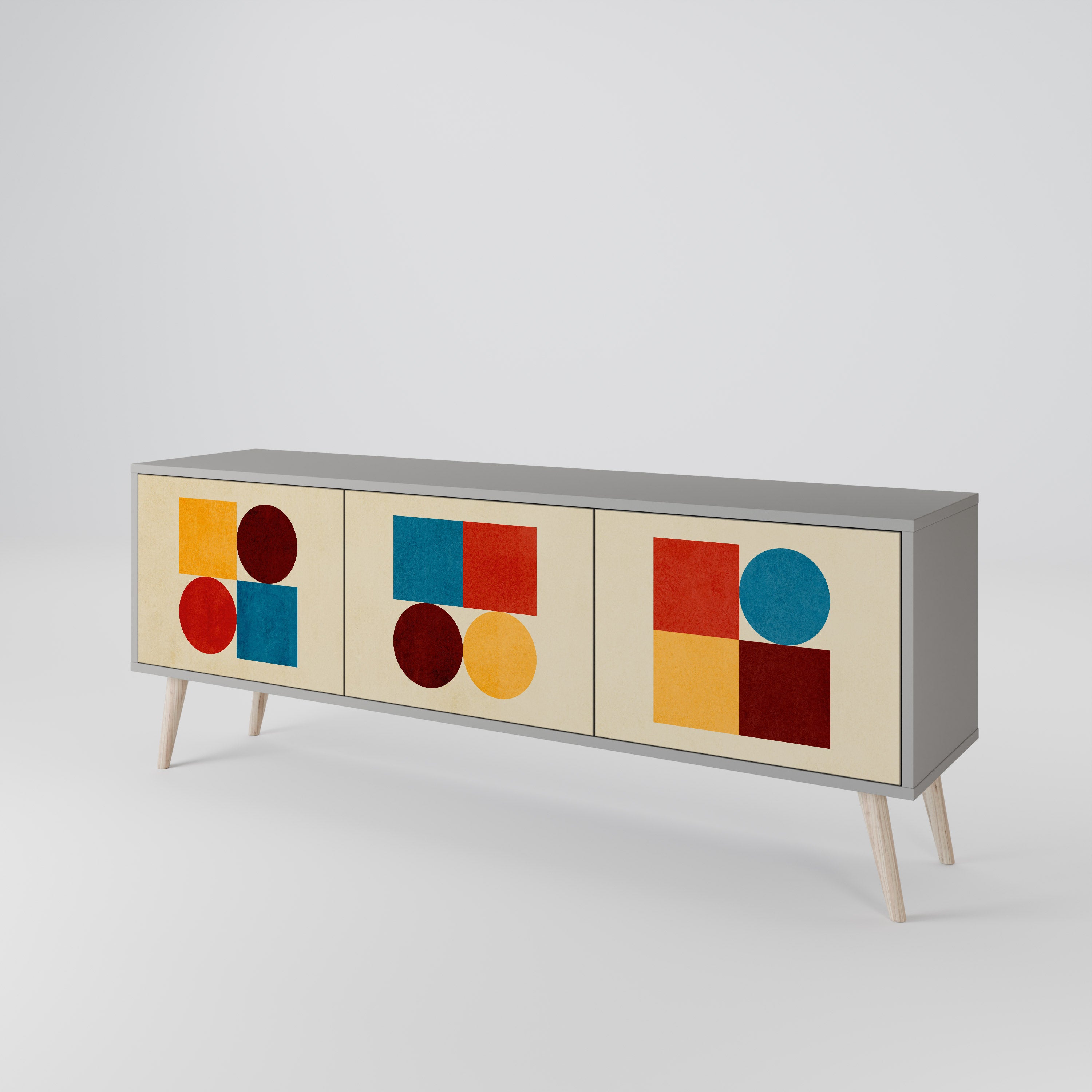GEOMETRIC PUZZLE Mueble de TV de 3 Puertas