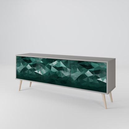 POLYGONAL FLOATING Třídveřový TV stolek
